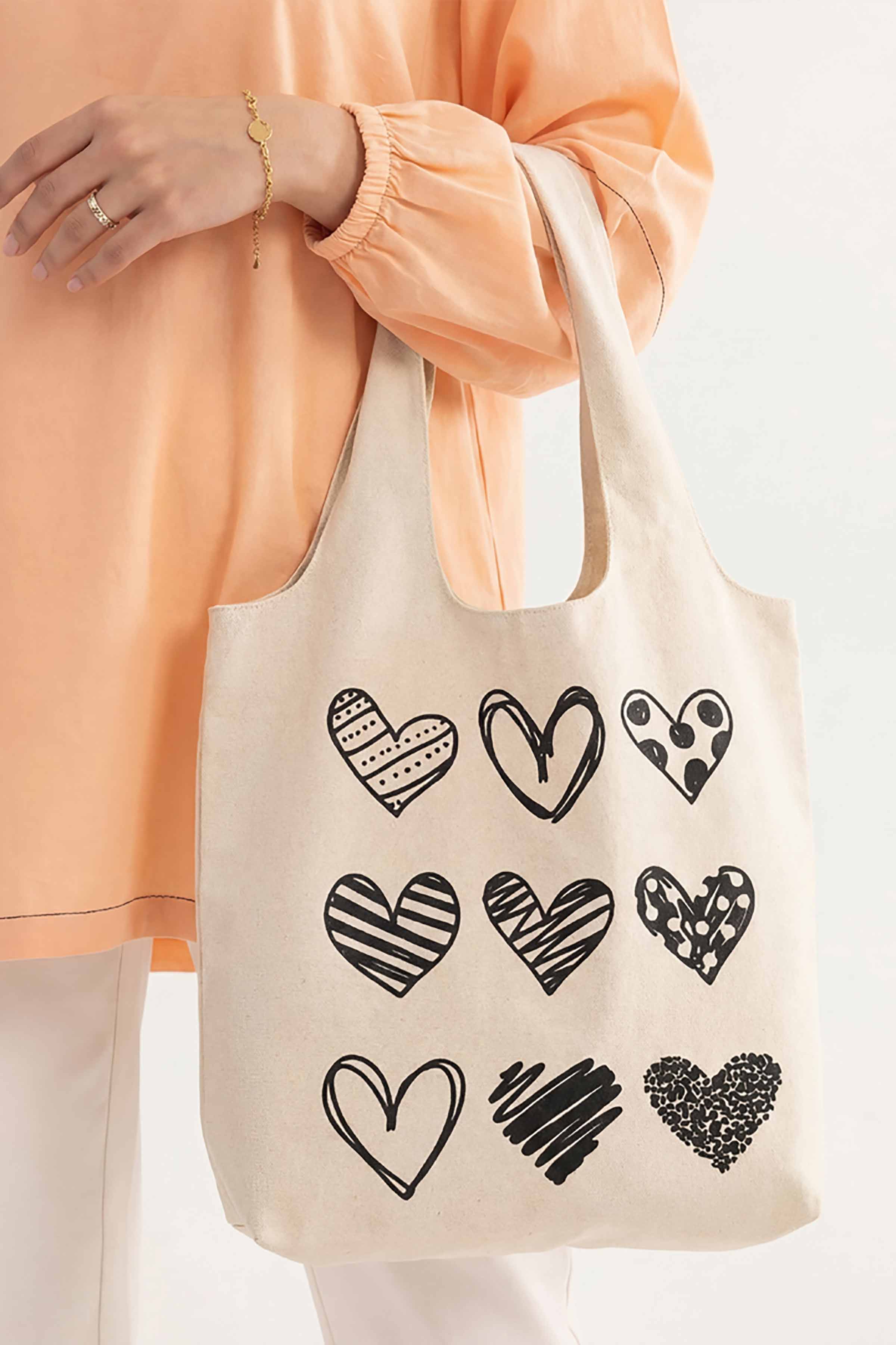 Off White Fabric Bag-448222107