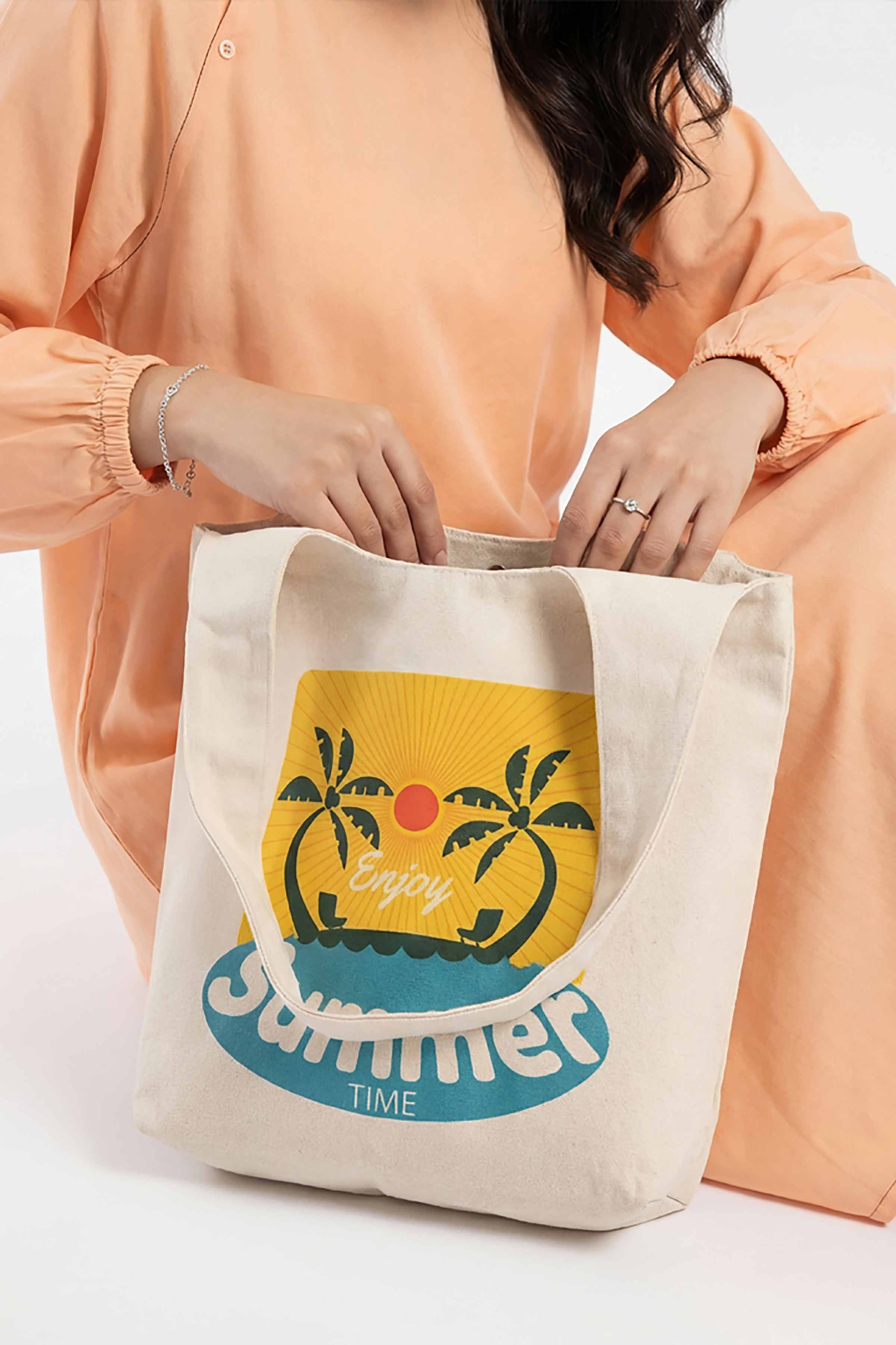 Off White Fabric Bag-448242107