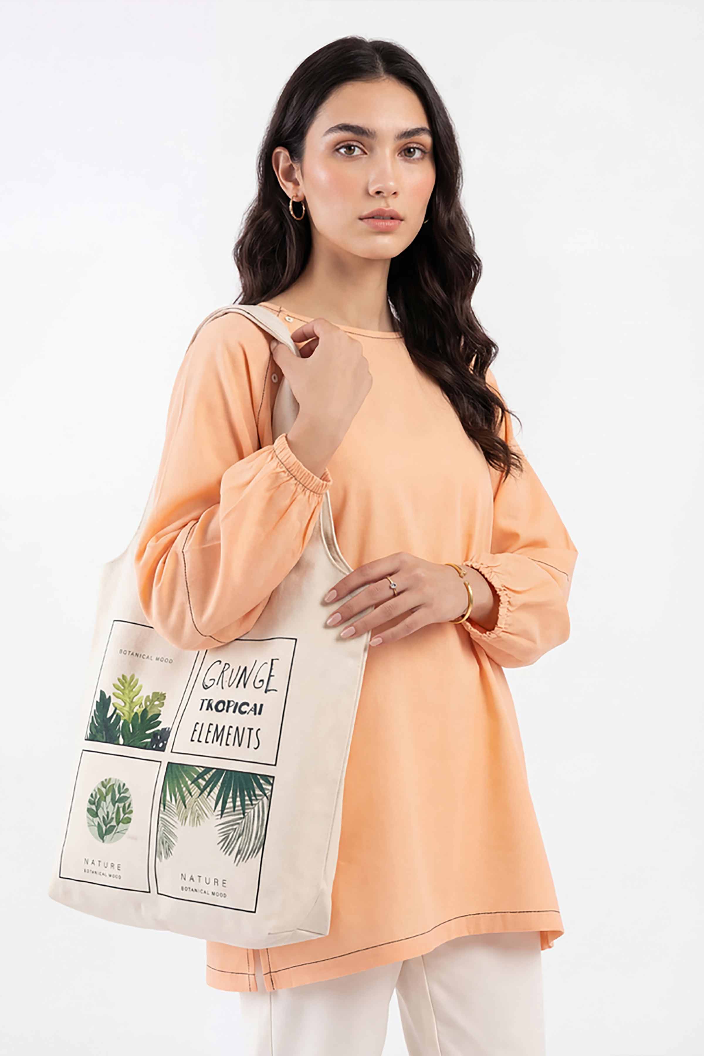 Off White Fabric Bag-448252107