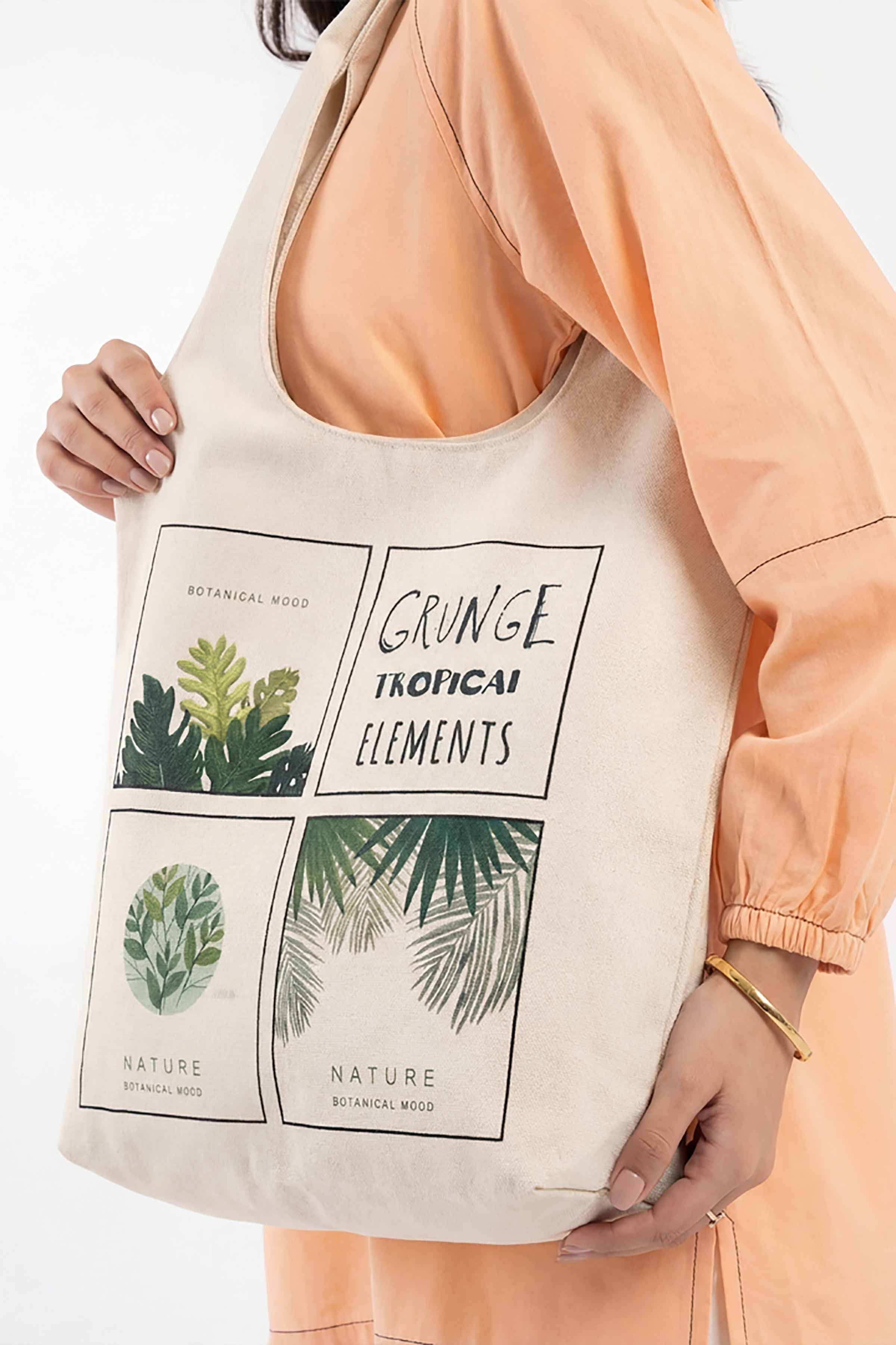 Off White Fabric Bag-448252107