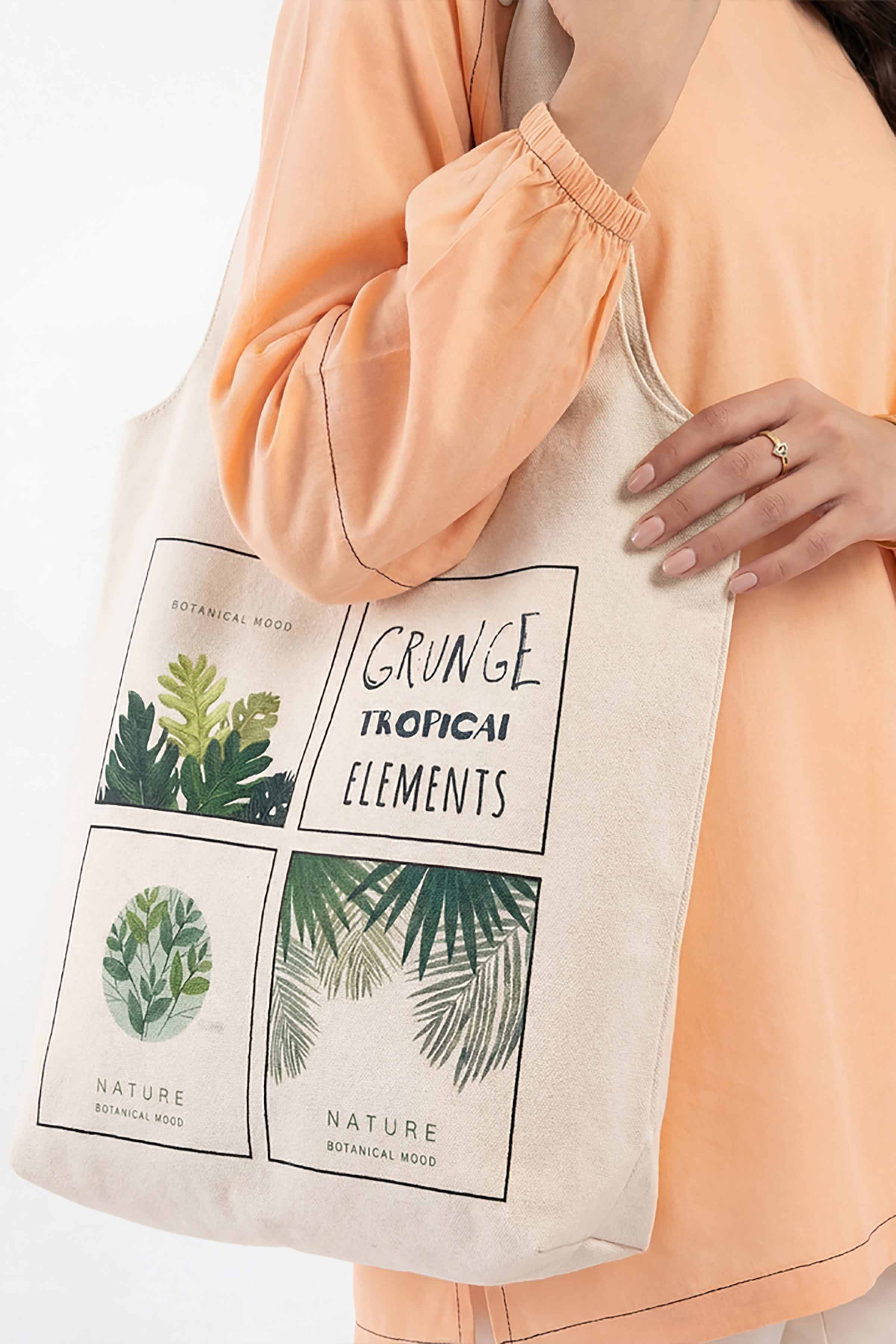 Off White Fabric Bag-448252107