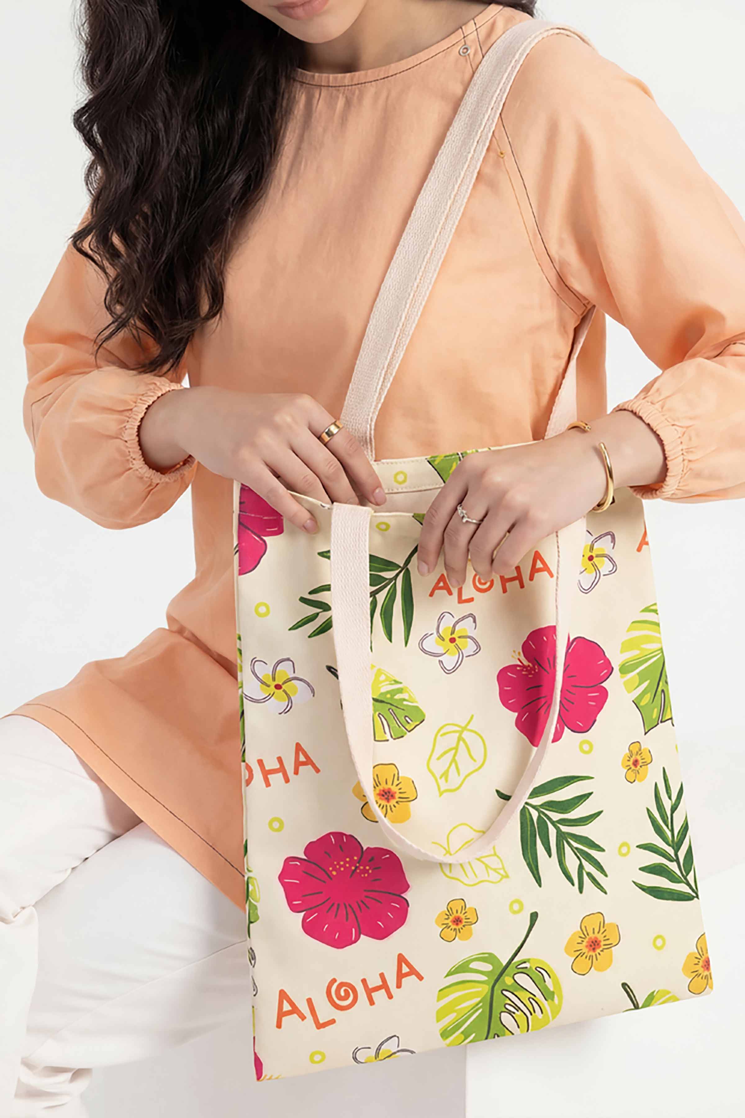 Off White Fabric Bag-448282107