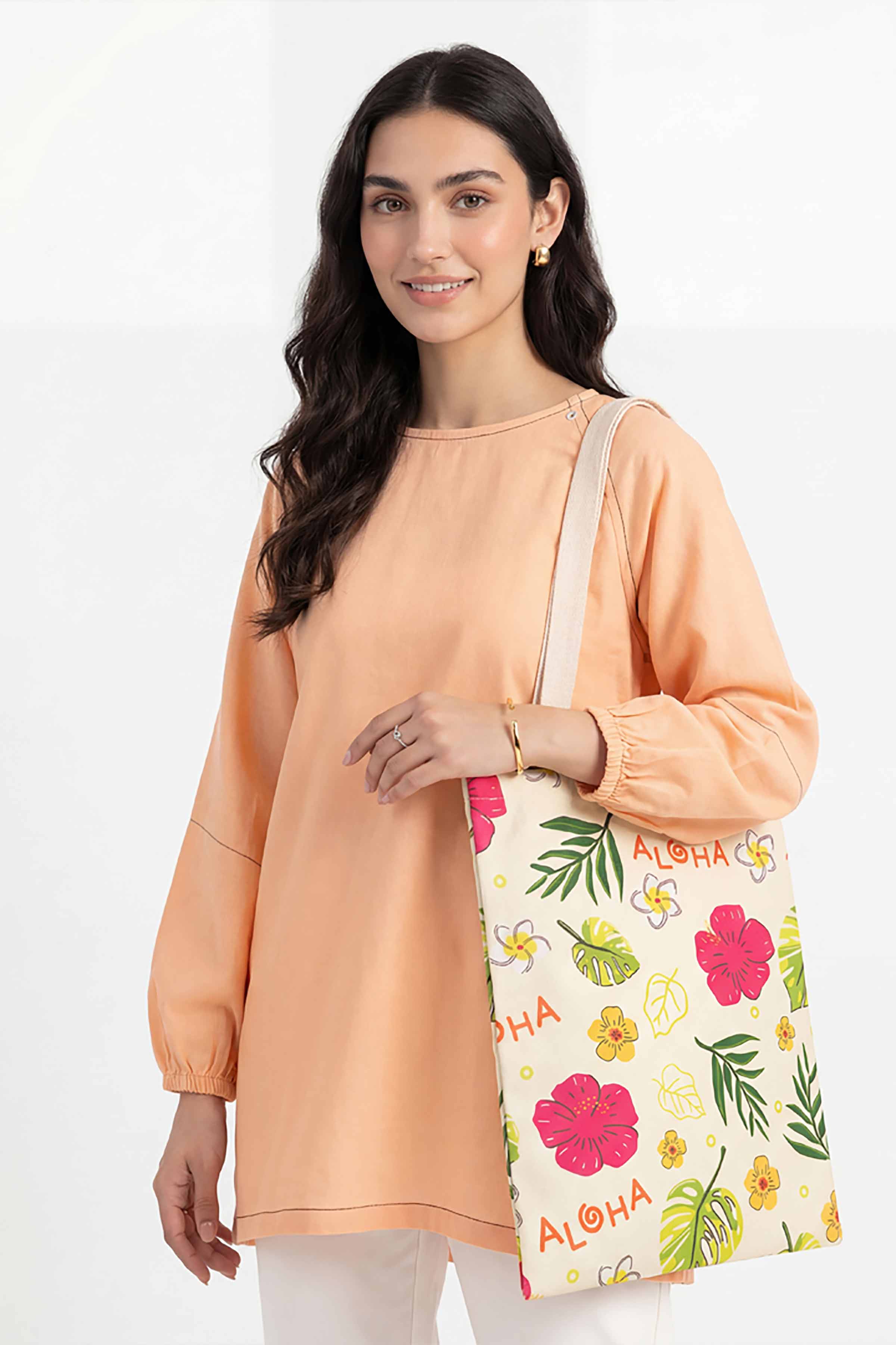 Off White Fabric Bag-448282107