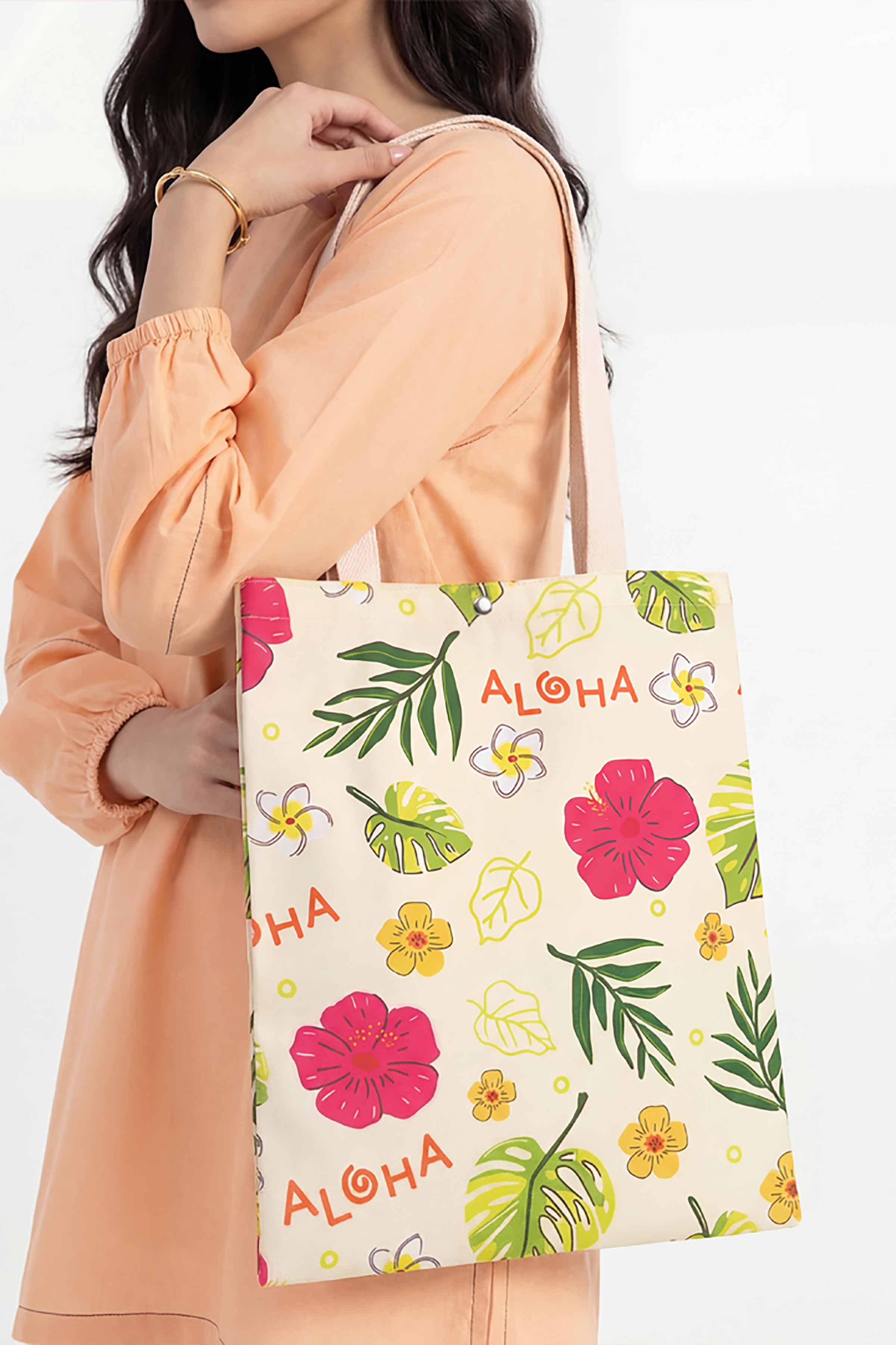 Off White Fabric Bag-448282107