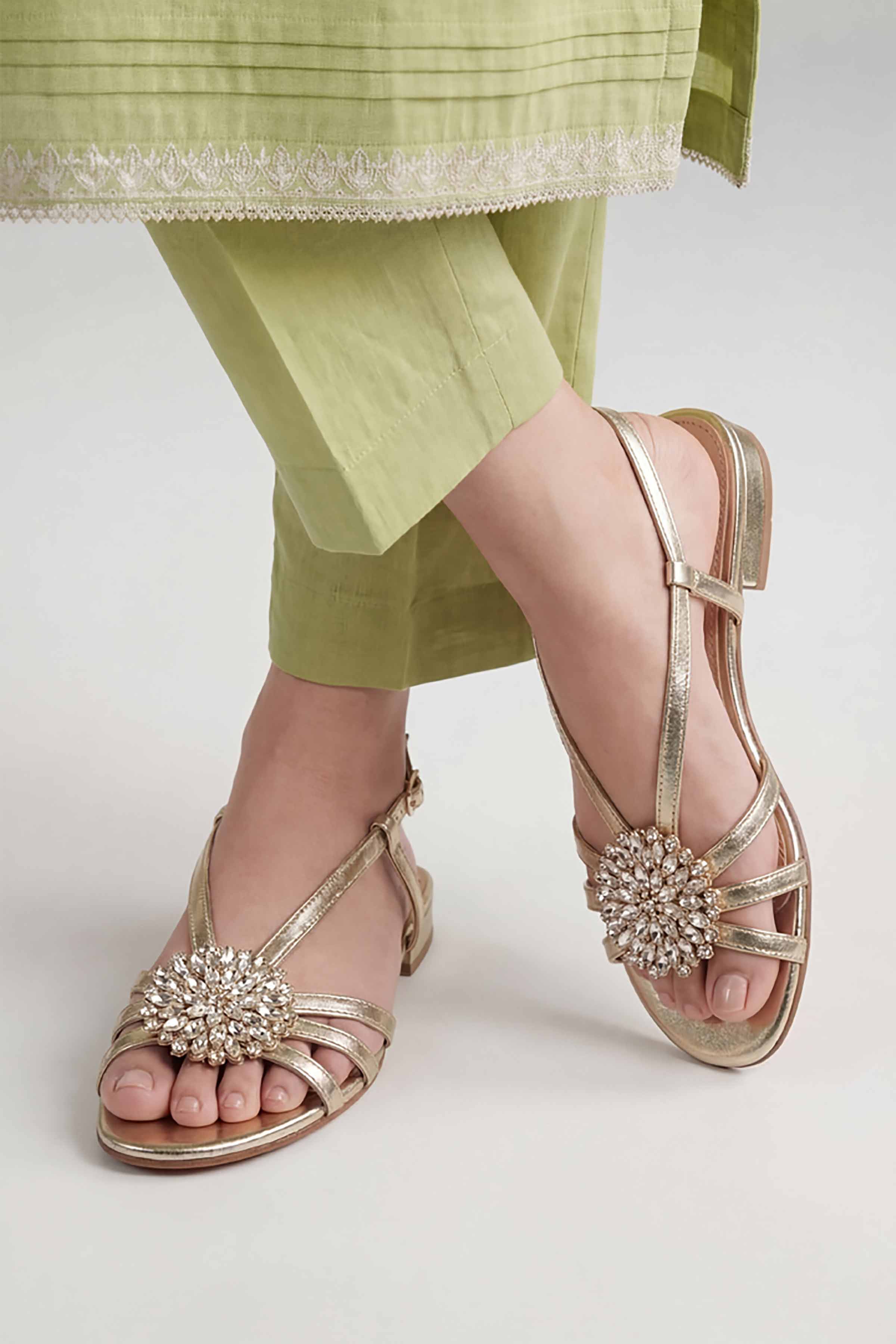 Gold Sandals-449312919