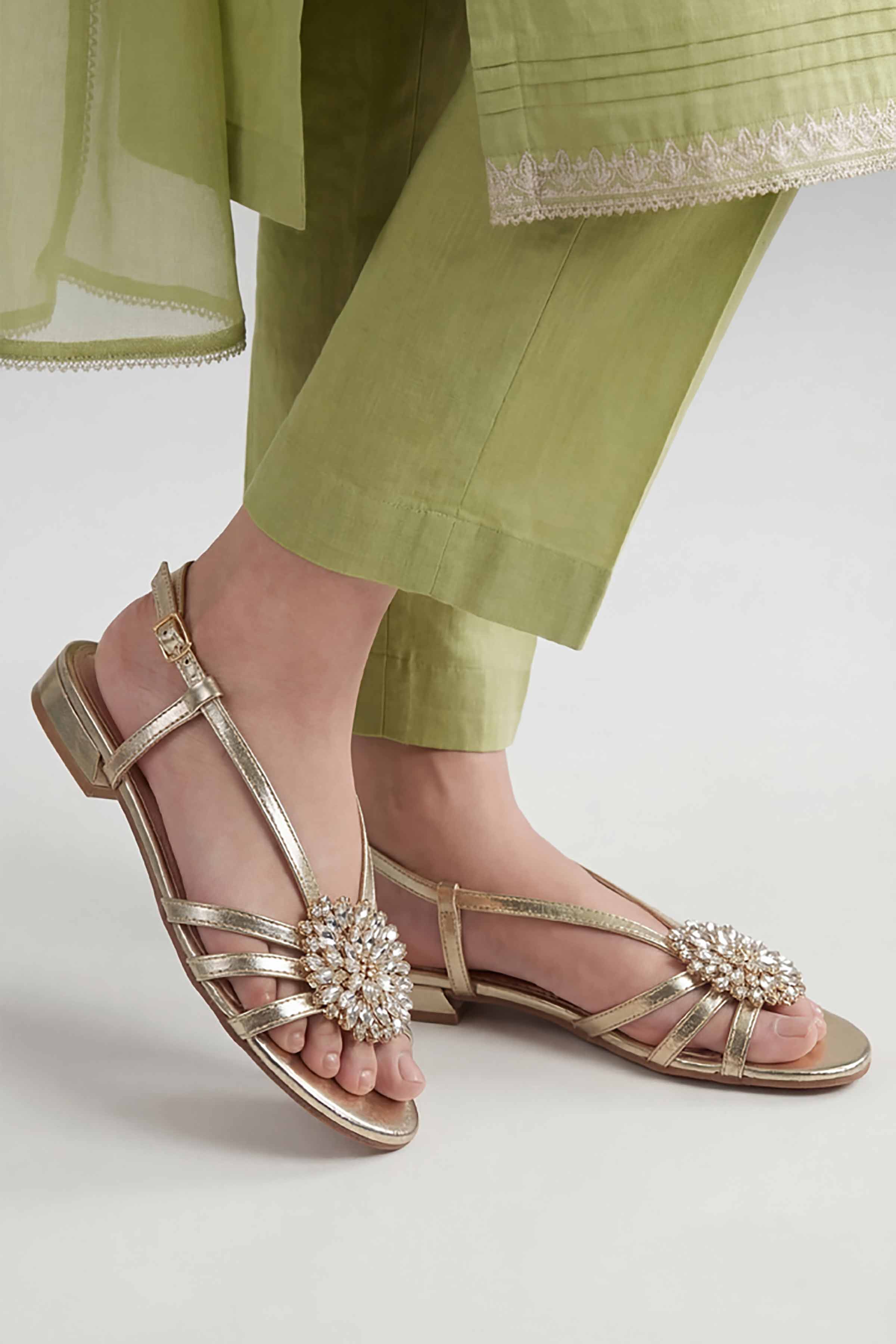Gold Sandals-449312919