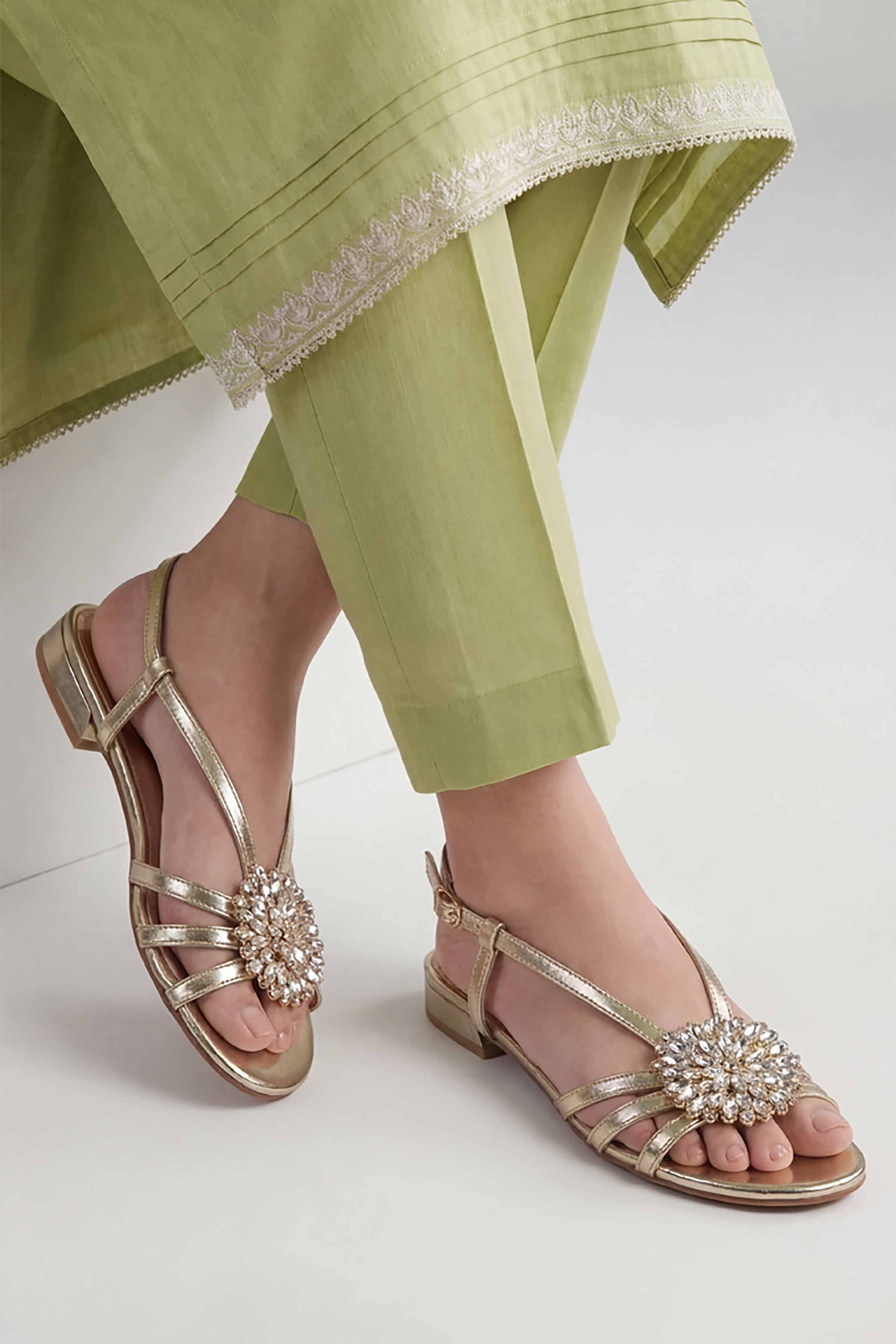 Gold Sandals-449312919