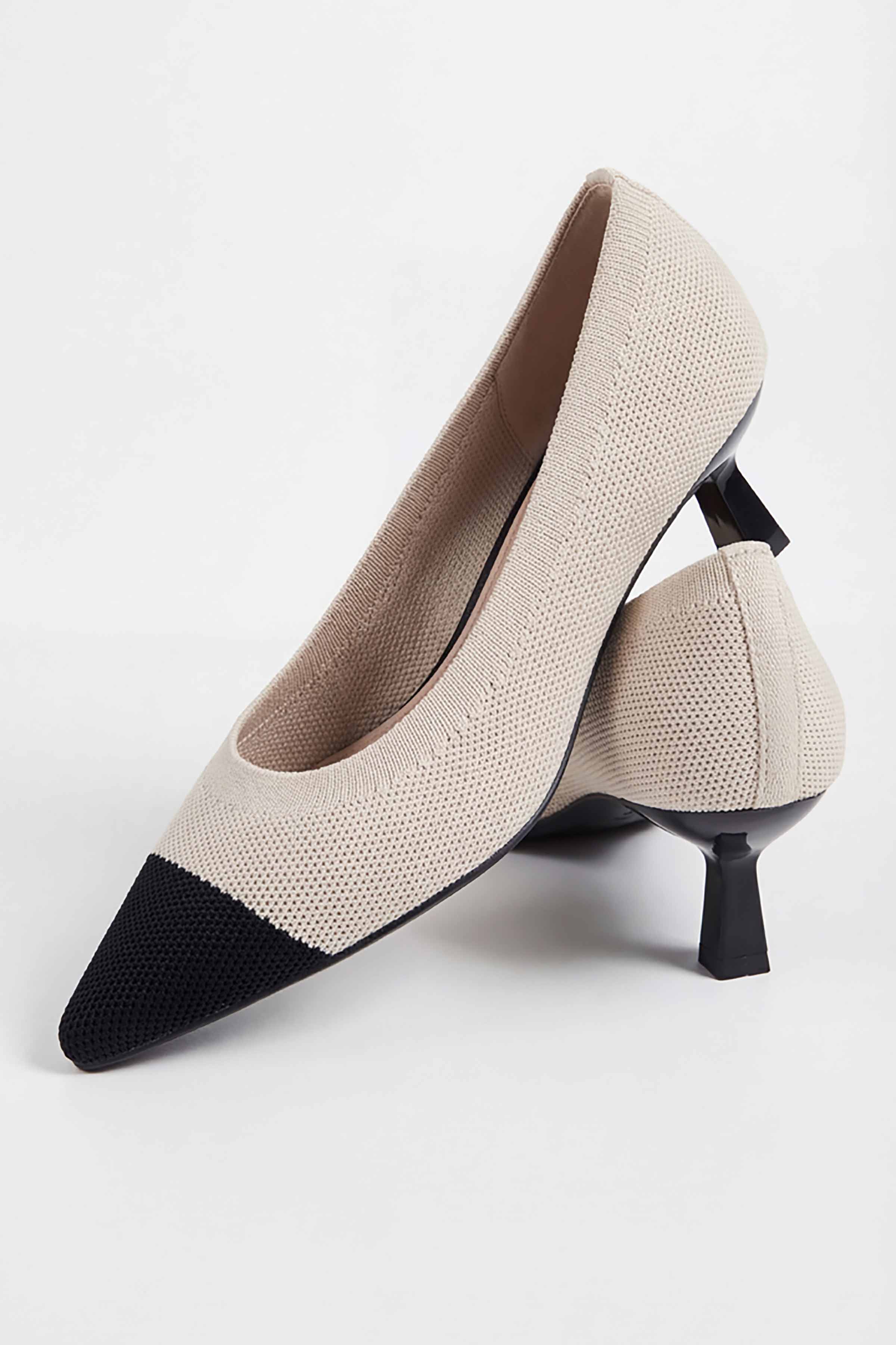Black & Off White Heels-449352907