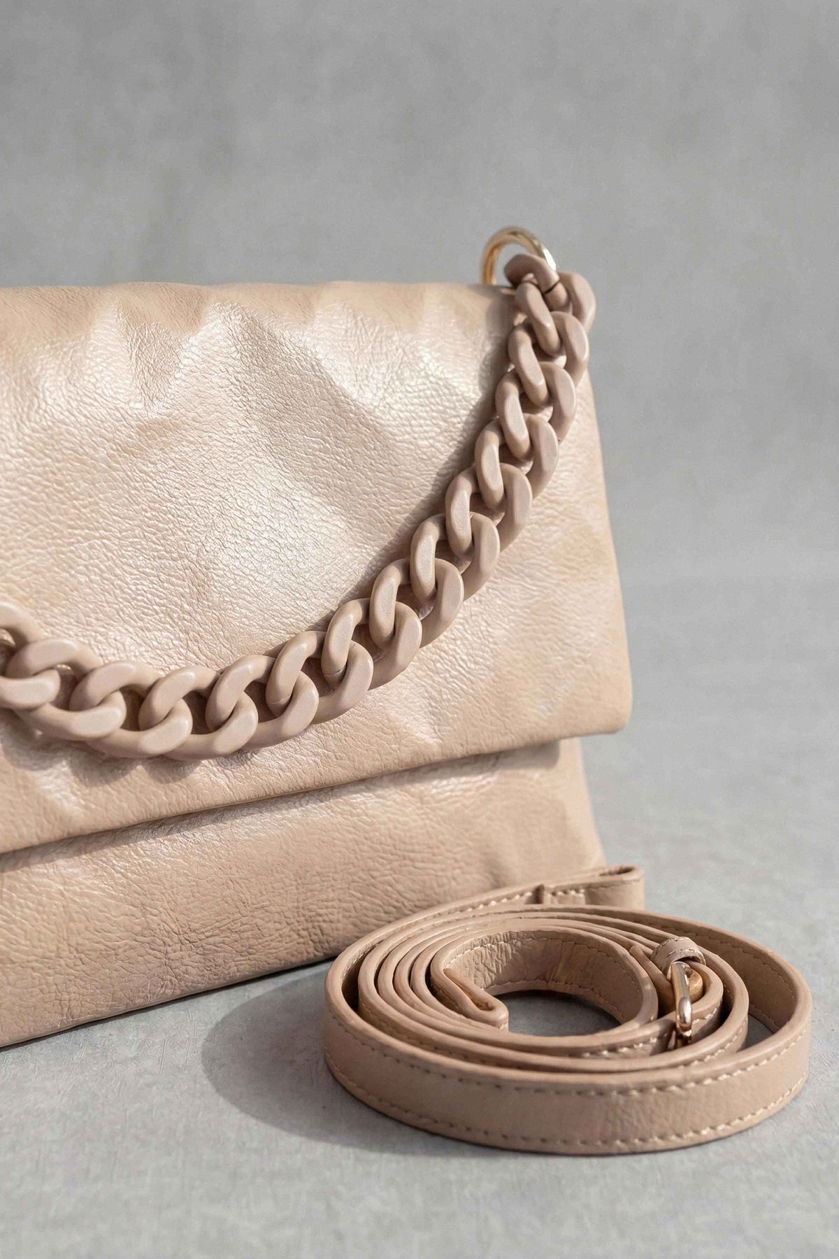 Beige Shoulder Bag-1716862118
