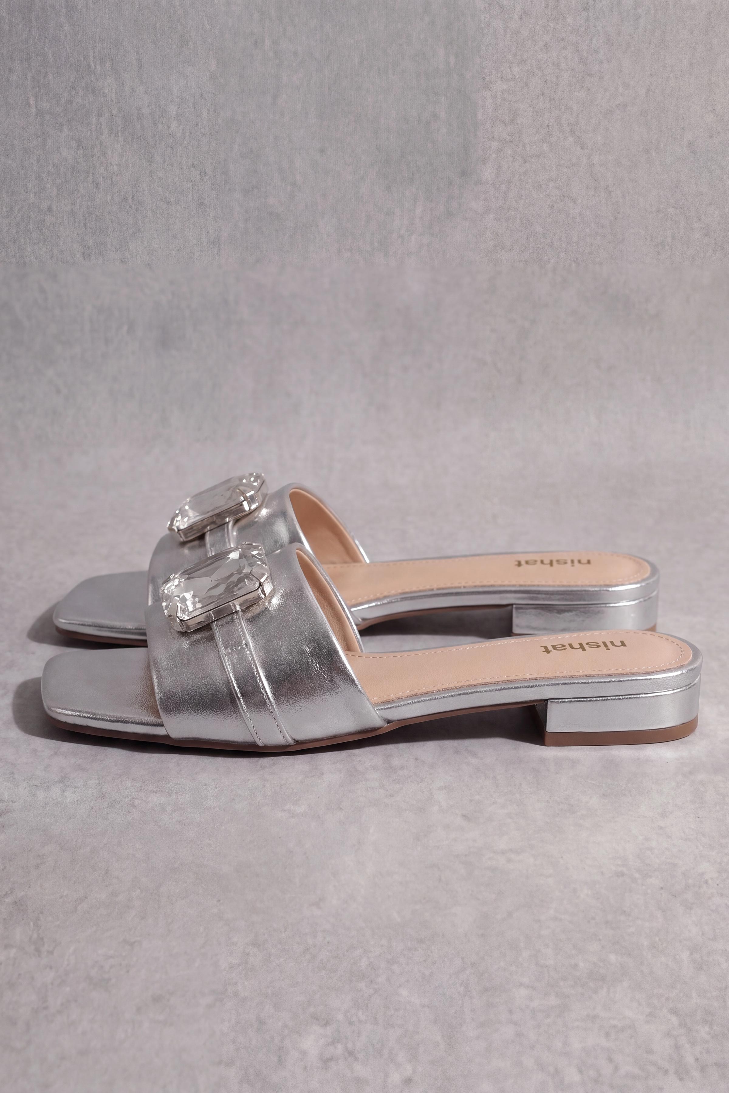 Silver Chappal-1717312920 - for Women - Shoes Collection | Nishat | Shop Online