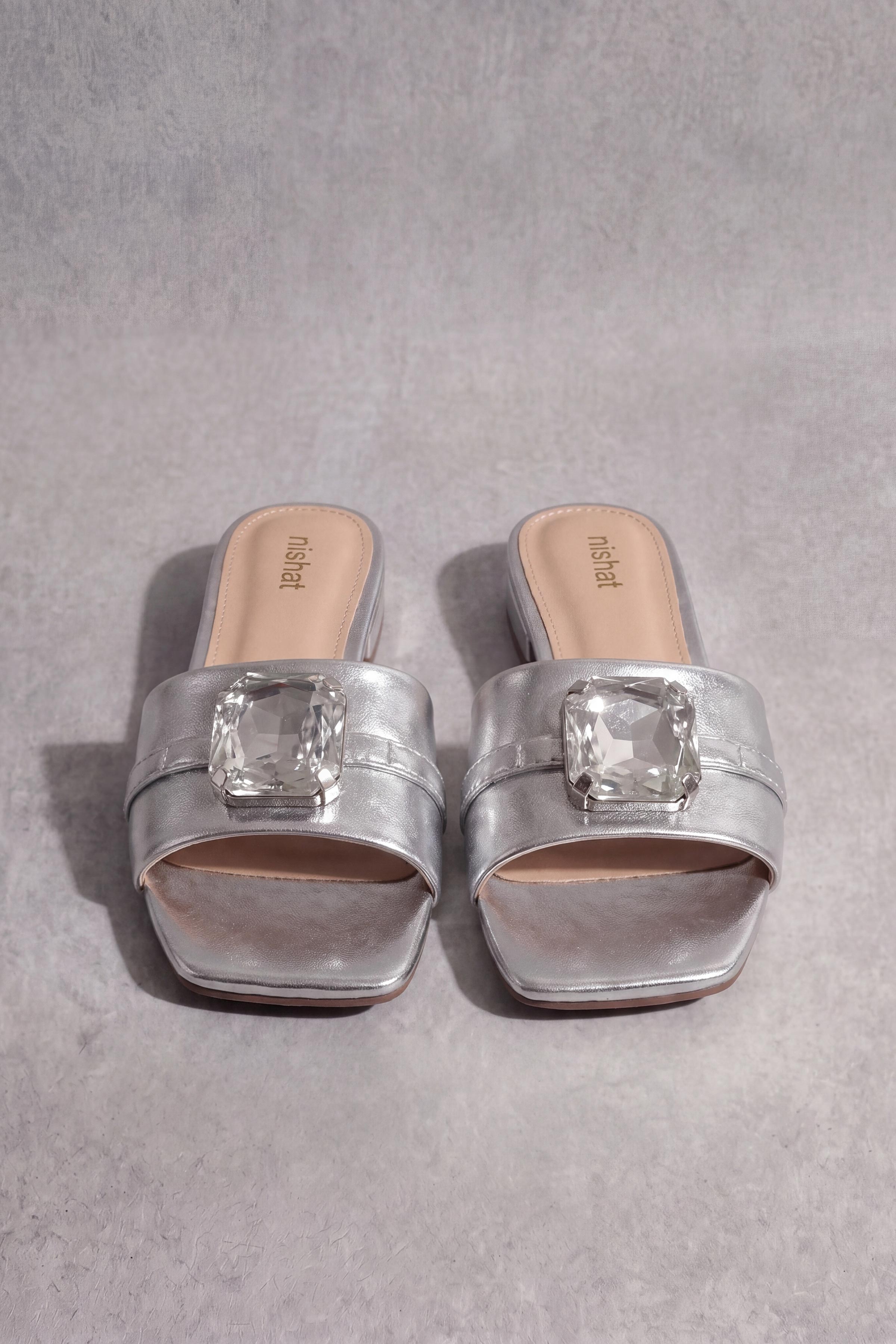 Silver Chappal-1717312920 - for Women - Shoes Collection | Nishat | Shop Online