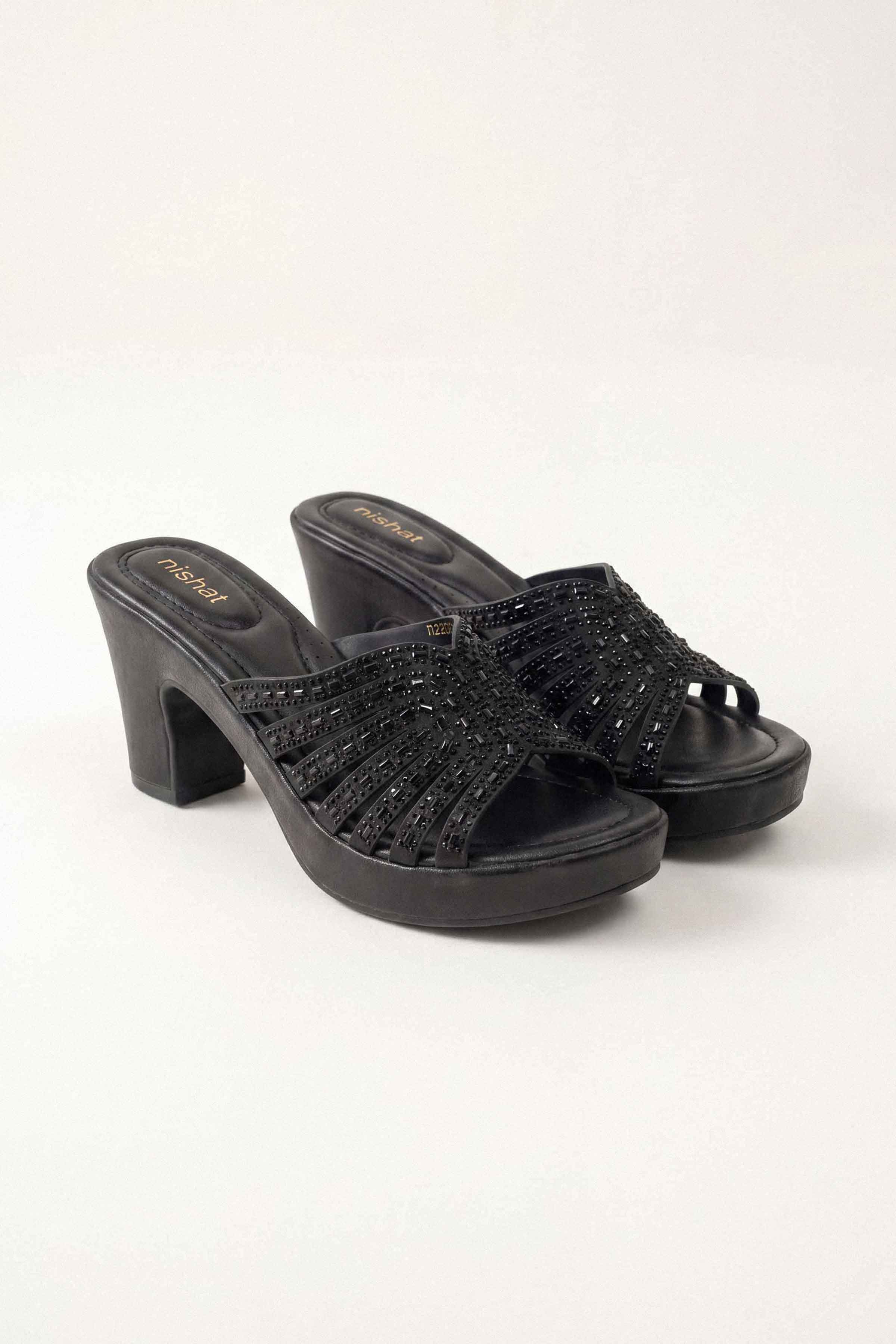 Black Block Heels-1717492903