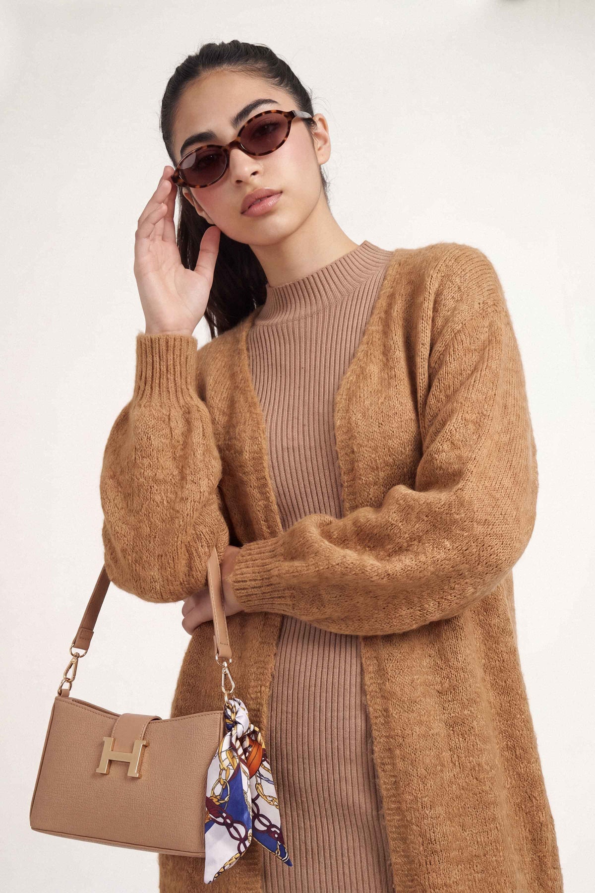 Camel Long Sweater-1719000129 for Women – Long Sweaters Collection | Nishat | Shop Online