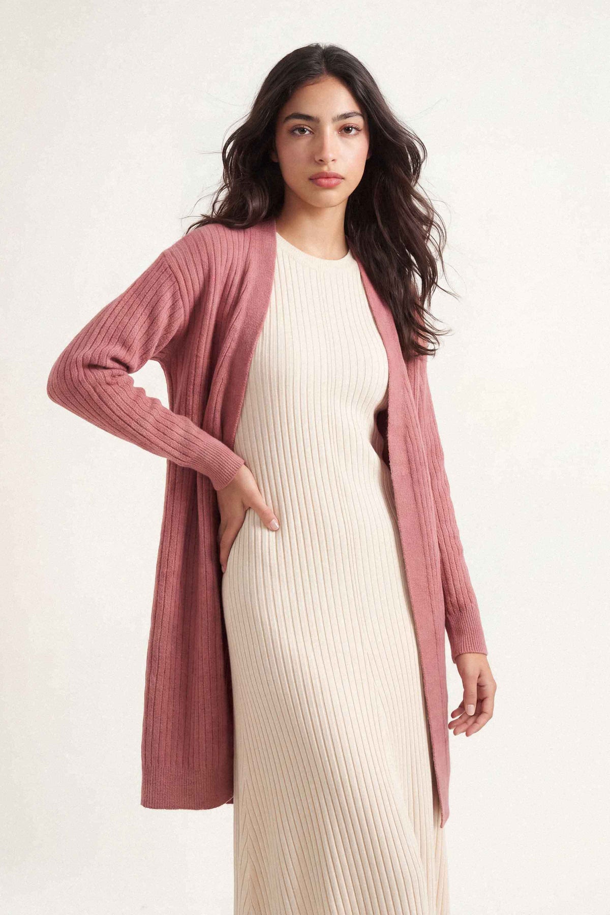 Brick Red Long Sweater-1719010101