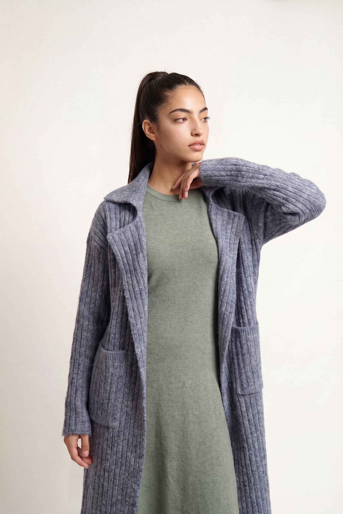 Grey Long Sweater-1719020111 for Women – Long Sweaters Collection | Nishat | Shop Online