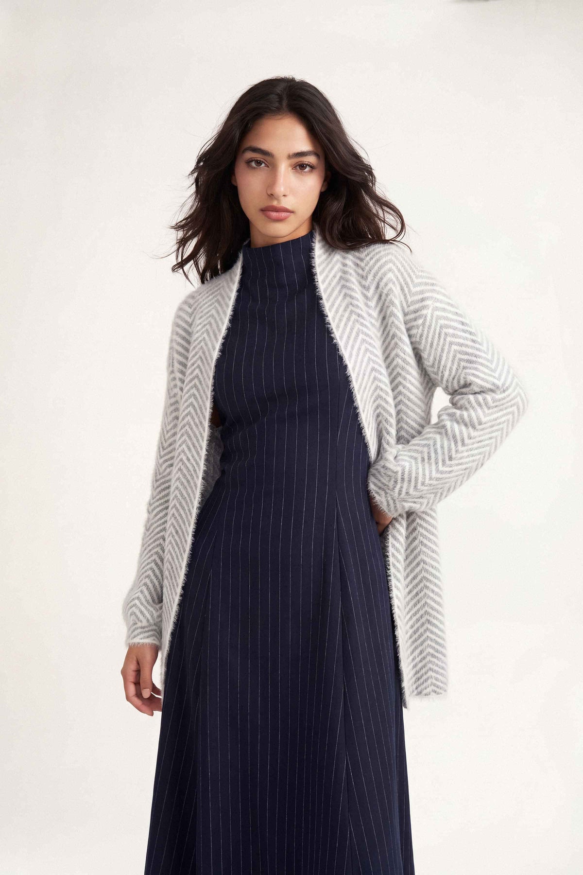 Off White Long Sweater-1719030107 for Women – Long Sweaters Collection | Nishat | Shop Online