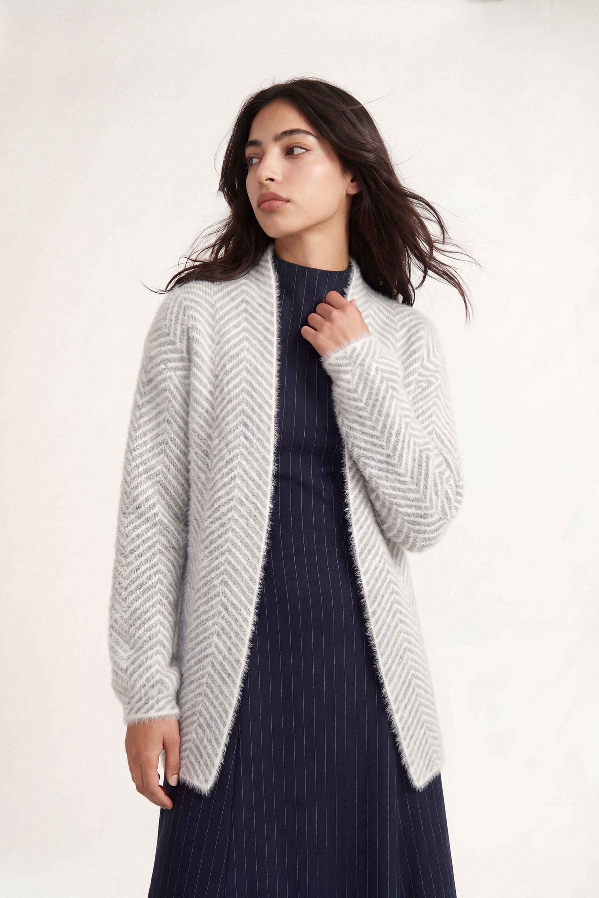 Off White Long Sweater-1719030107 for Women – Long Sweaters Collection | Nishat | Shop Online