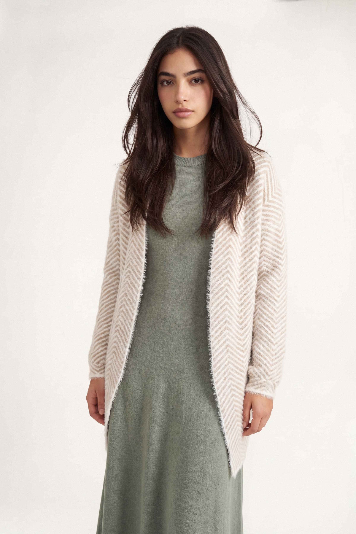 Beige Long Sweater-1719030118 for Women – Long Sweaters Collection | Nishat | Shop Online