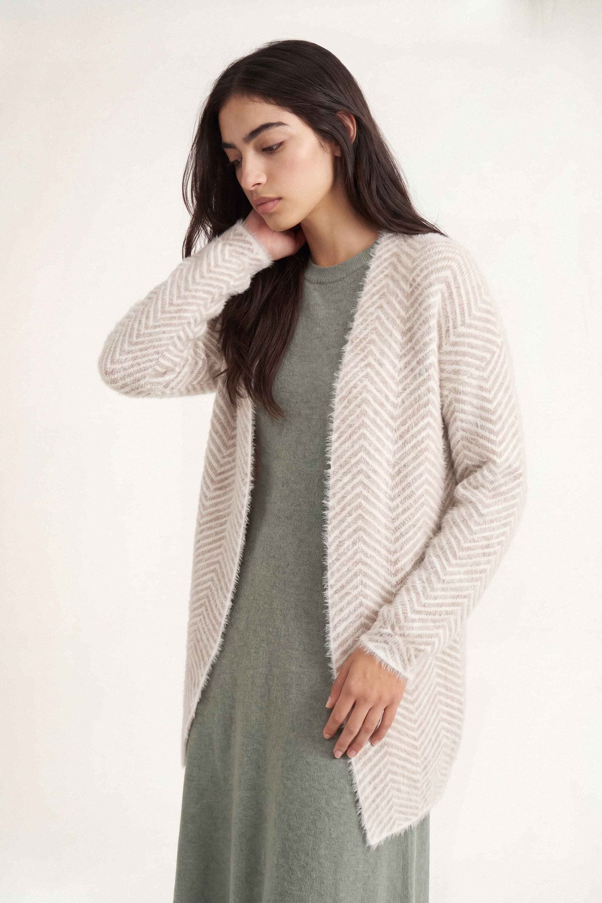Beige Long Sweater-1719030118 for Women – Long Sweaters Collection | Nishat | Shop Online