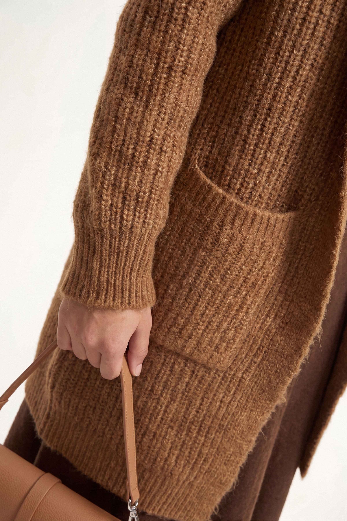 Khaki Long Sweater-1719040130 for Women – Long Sweaters Collection | Nishat | Shop Online