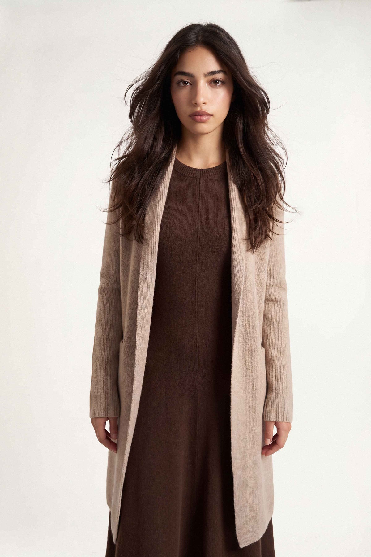 Light Beige Long Sweater-1719050118 for Women – Long Sweaters Collection | Nishat | Shop Online