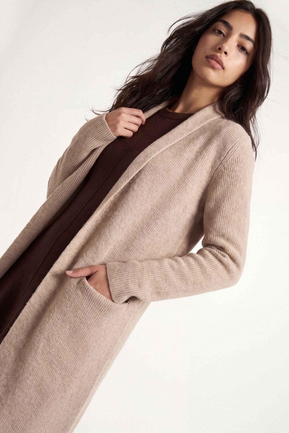 Light Beige Long Sweater-1719050118 for Women – Long Sweaters Collection | Nishat | Shop Online