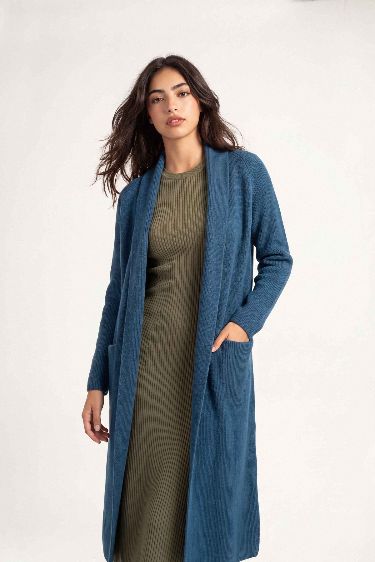 Navy Long Sweater-1719050121 for Women – Long Sweaters Collection | Nishat | Shop Online