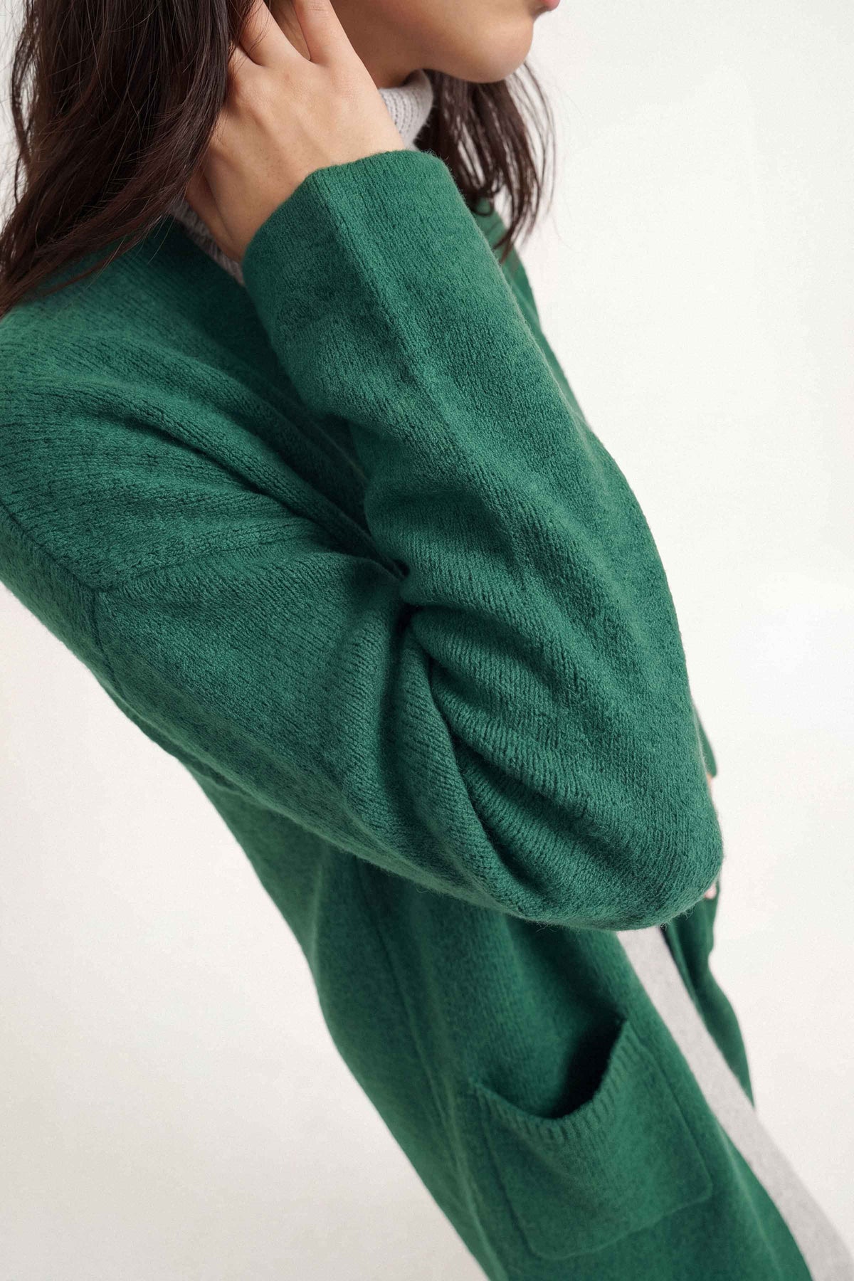 Dark Green Long Sweater-1719060104 for Women – Long Sweaters Collection | Nishat | Shop Online