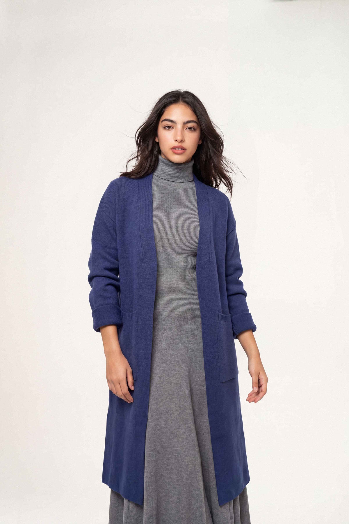 Navy Long Sweater-1719060121 for Women – Long Sweaters Collection | Nishat | Shop Online
