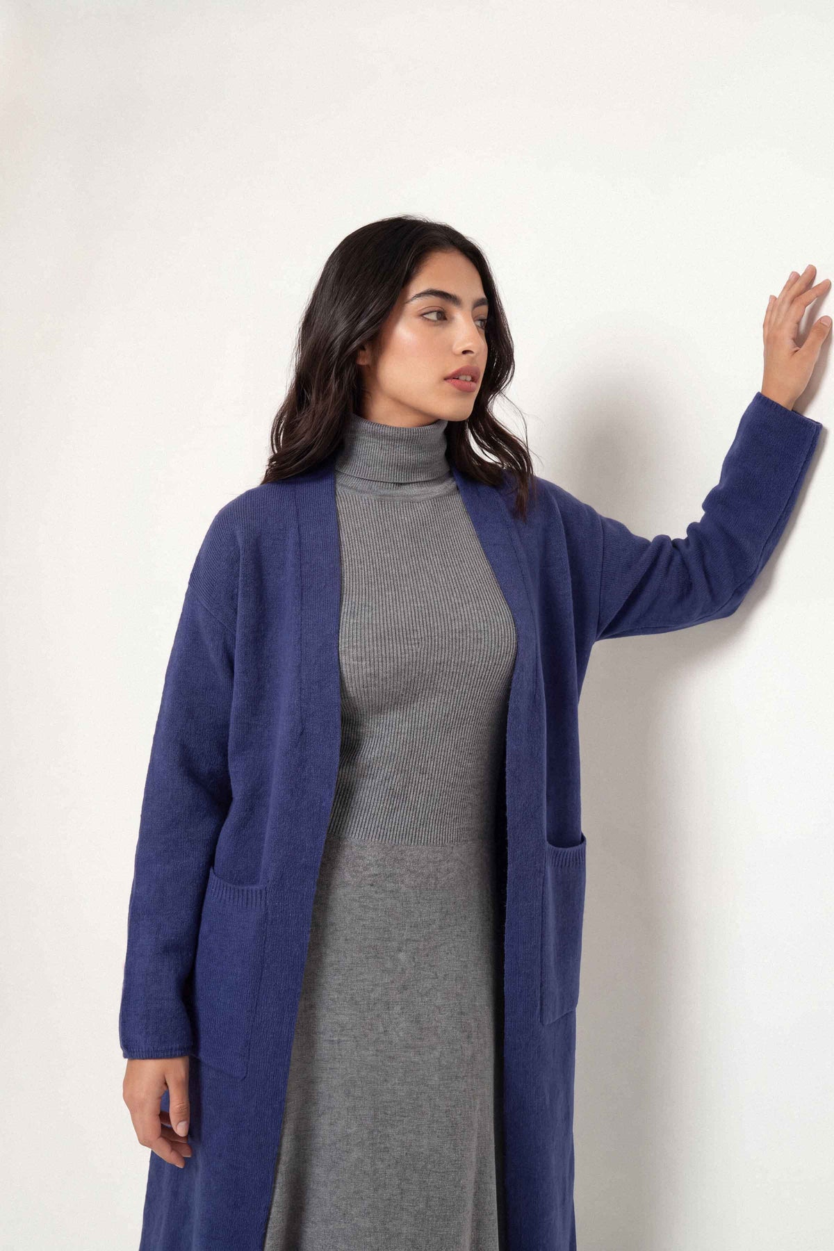 Navy Long Sweater-1719060121 for Women – Long Sweaters Collection | Nishat | Shop Online