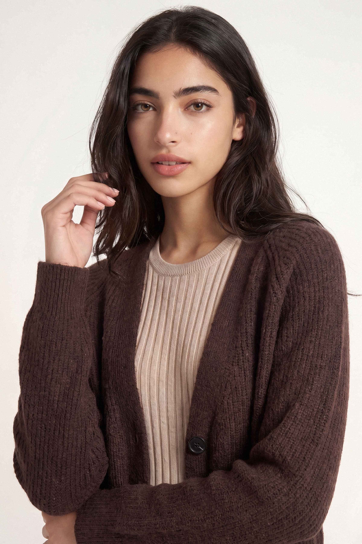 Coffee Long Sweater-1719070117 for Women – Long Sweaters Collection | Nishat | Shop Online