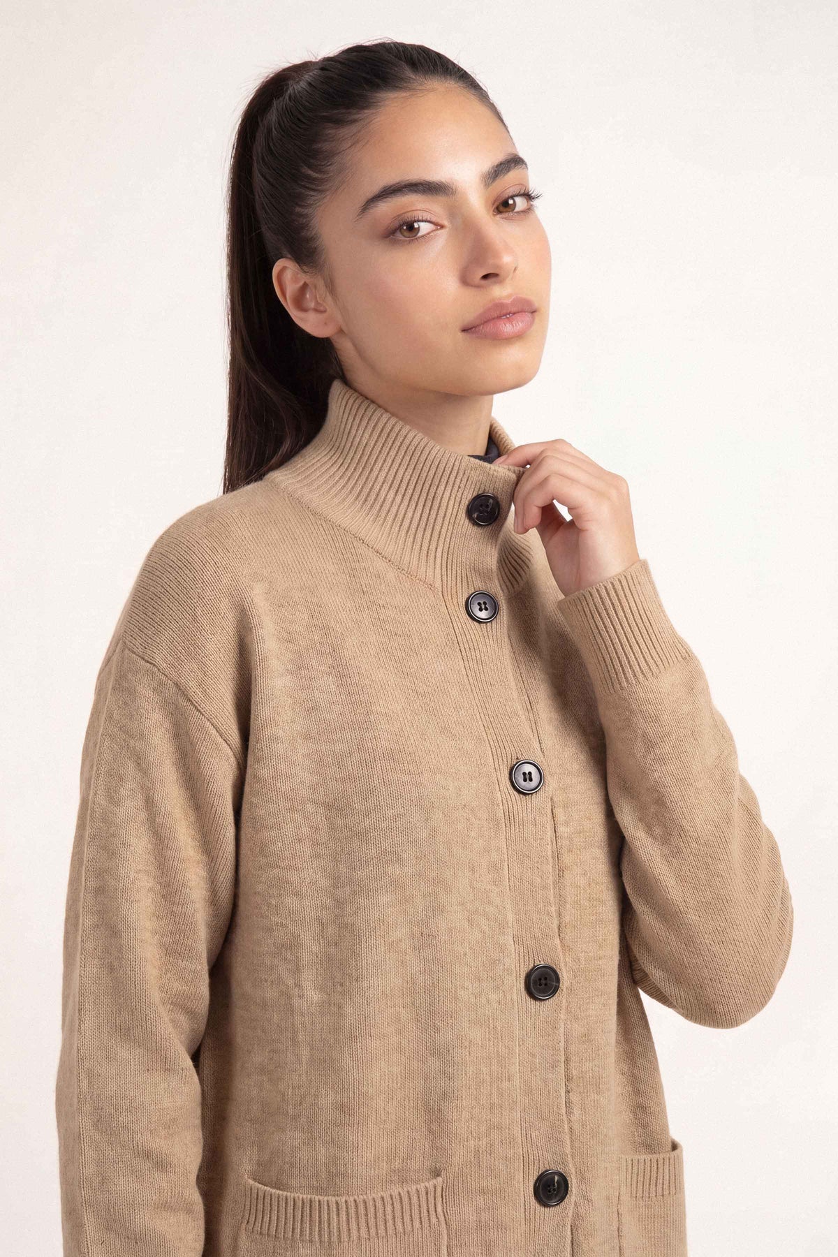 Beige Long Sweater-1719100118 for Women – Long Sweaters Collection | Nishat | Shop Online