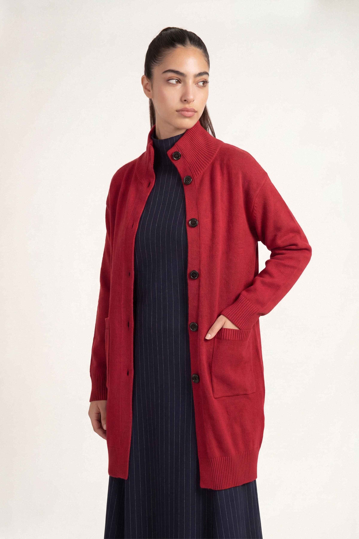 Maroon Long Sweater-1719100122 for Women – Long Sweaters Collection | Nishat | Shop Online