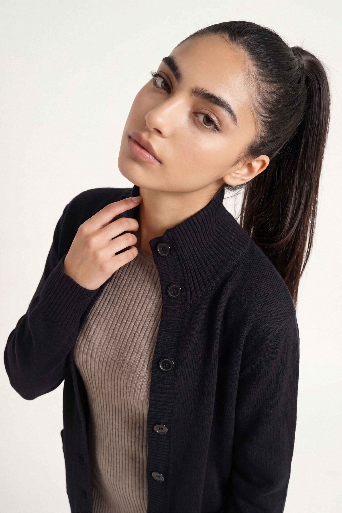 Black Long Sweater-1719110103 for Women – Long Sweaters Collection | Nishat | Shop Online