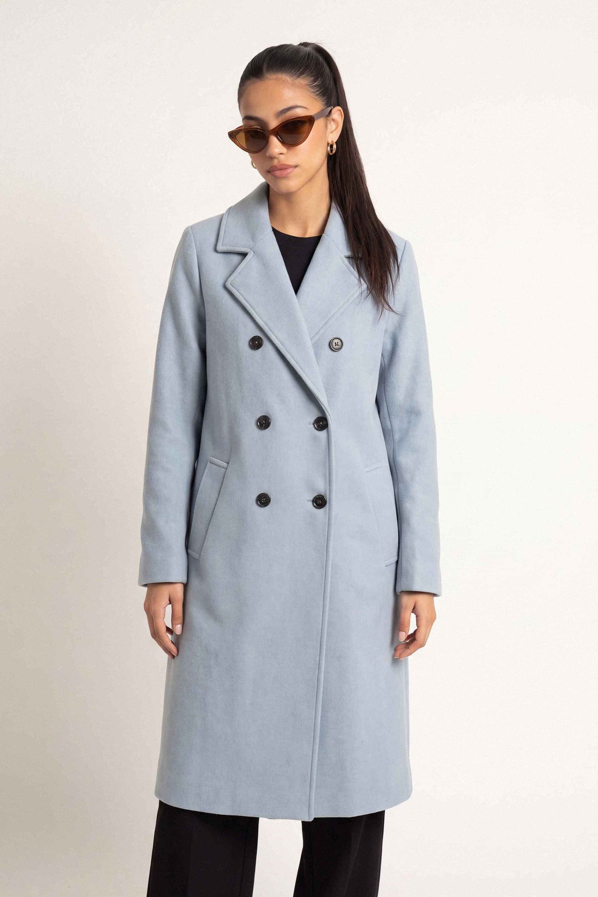 Sky Blue Long Coat-1719480108 for Women – Long Coat Collection | Nishat | Shop Online
