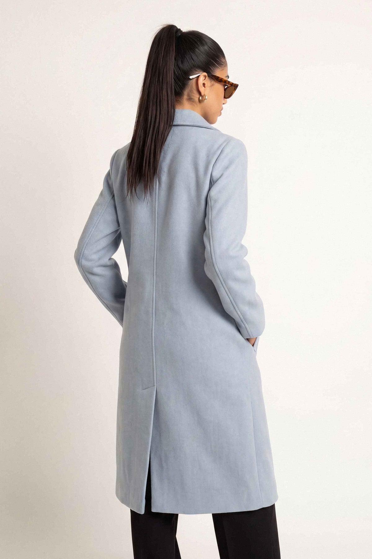 Sky Blue Long Coat-1719480108 for Women – Long Coat Collection | Nishat | Shop Online