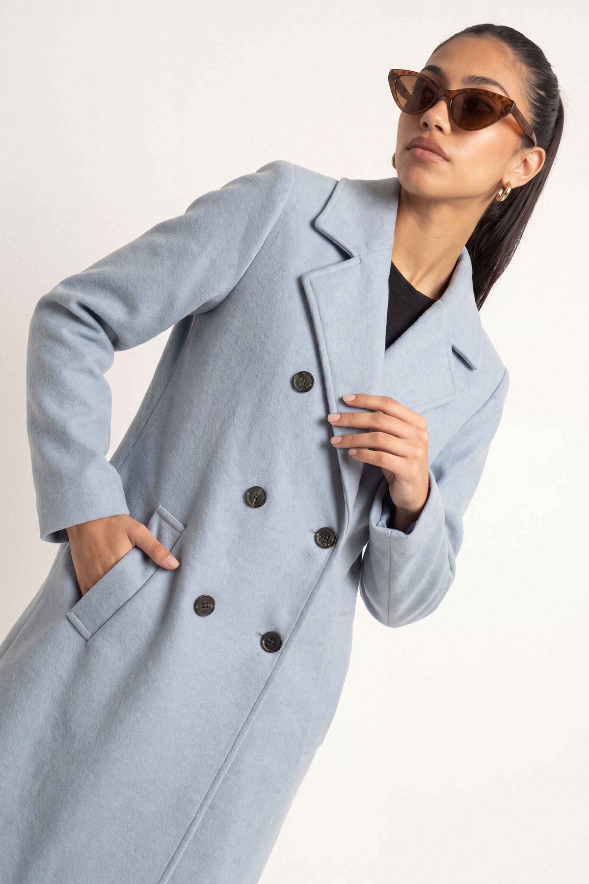 Sky Blue Long Coat-1719480108 for Women – Long Coat Collection | Nishat | Shop Online