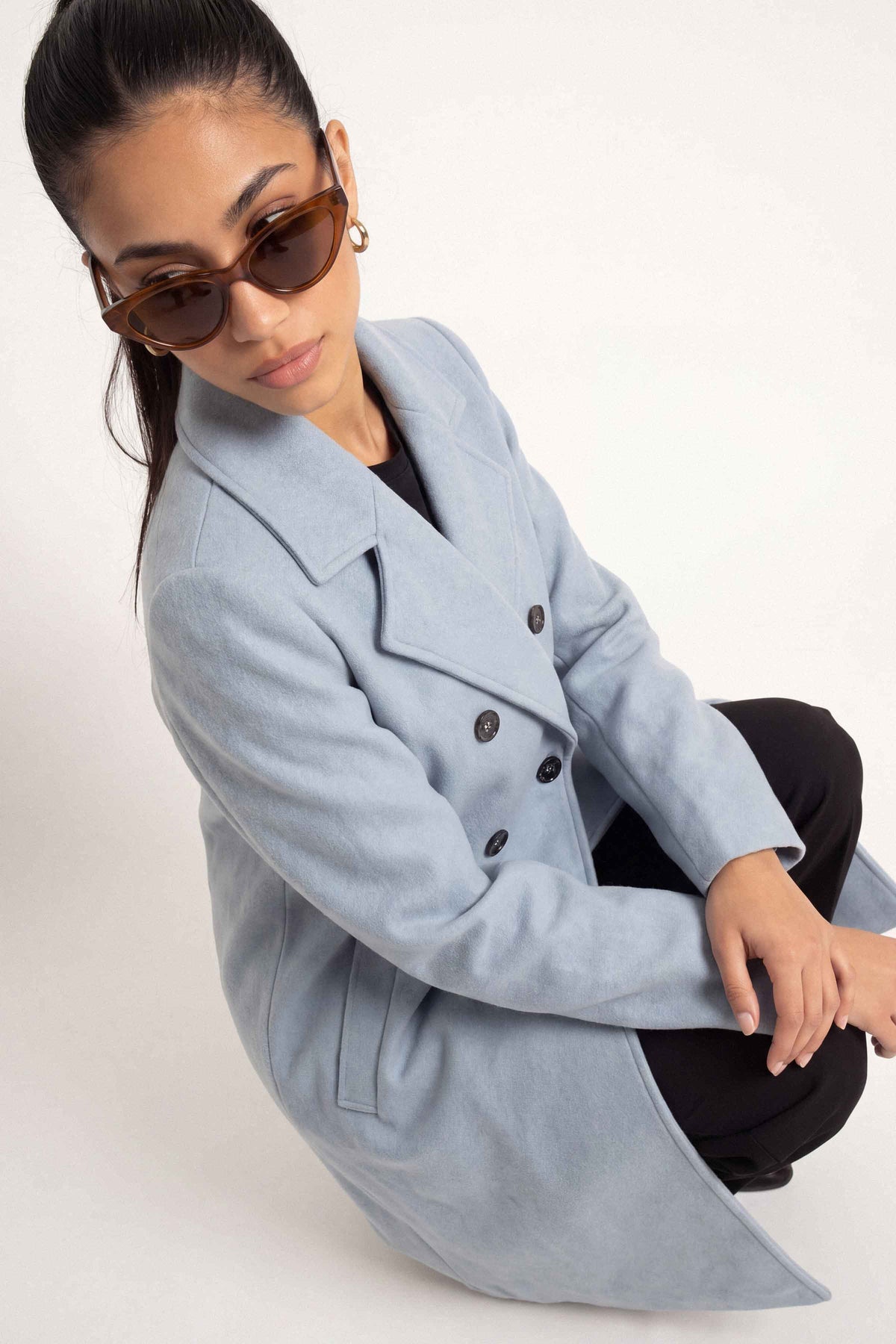 Sky Blue Long Coat-1719480108 for Women – Long Coat Collection | Nishat | Shop Online