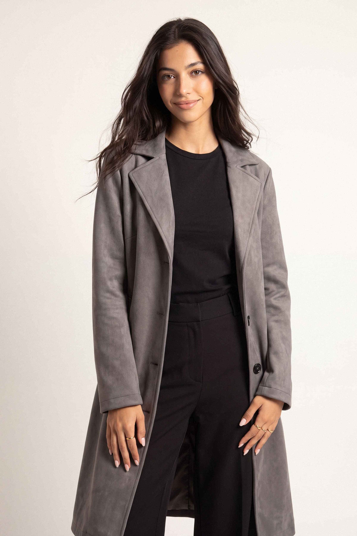 Dark Grey Long Coat-1719710120 for Women – Long Coat Collection | Nishat | Shop Online