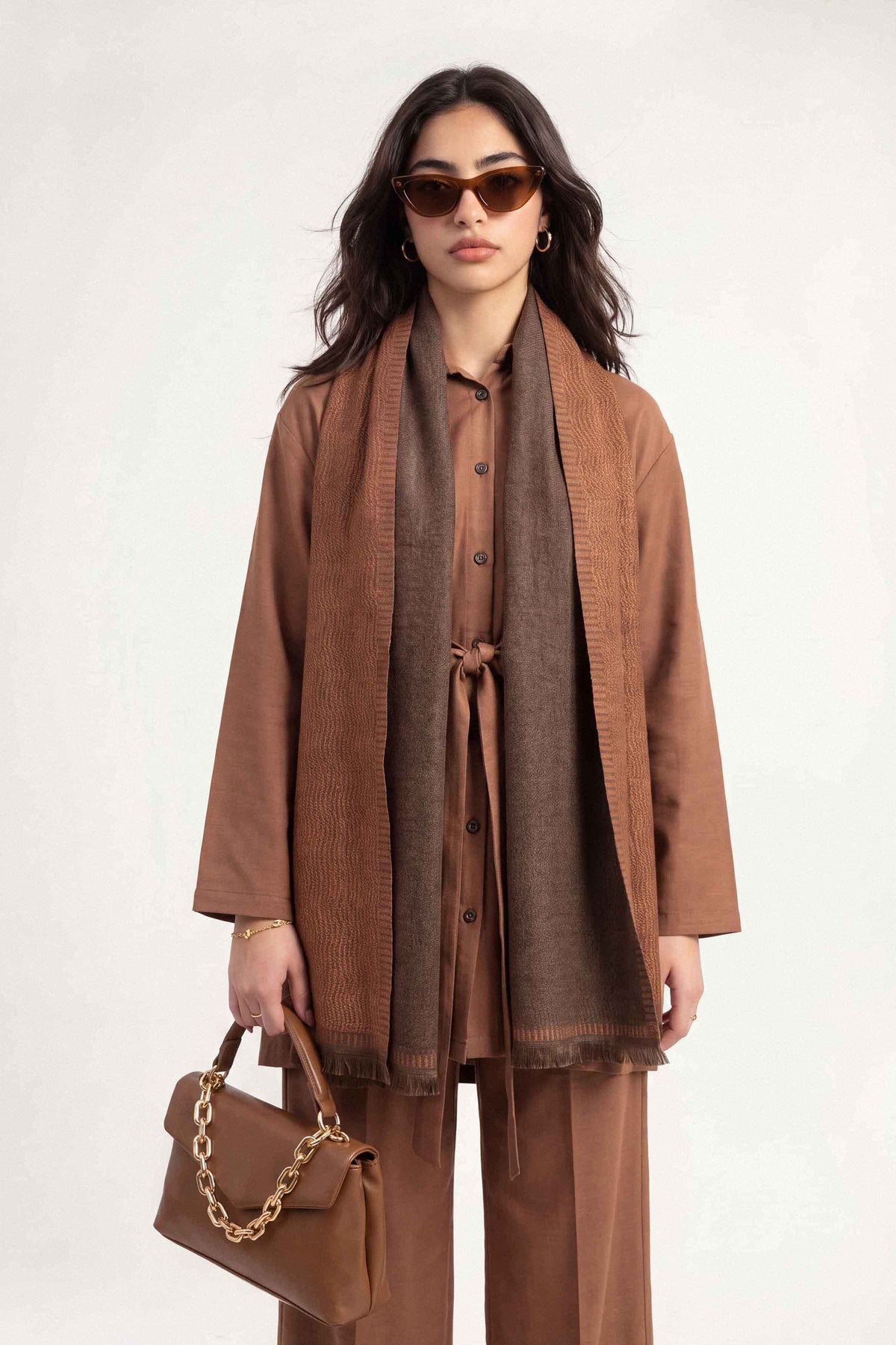 Coffee Women Shawl-1720452117 for Women - Shawl Collection | Nishat | Shop Online