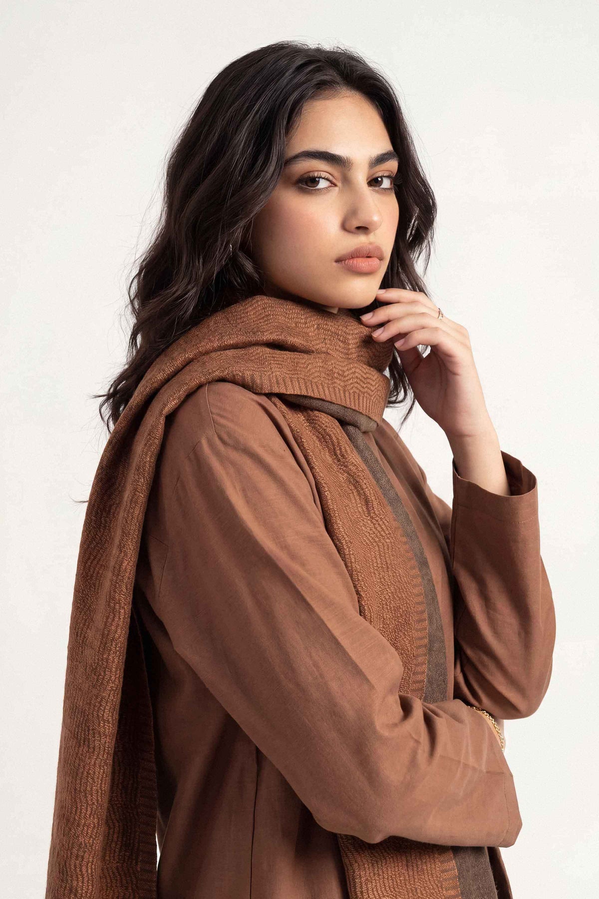 Coffee Women Shawl-1720452117 for Women - Shawl Collection | Nishat | Shop Online