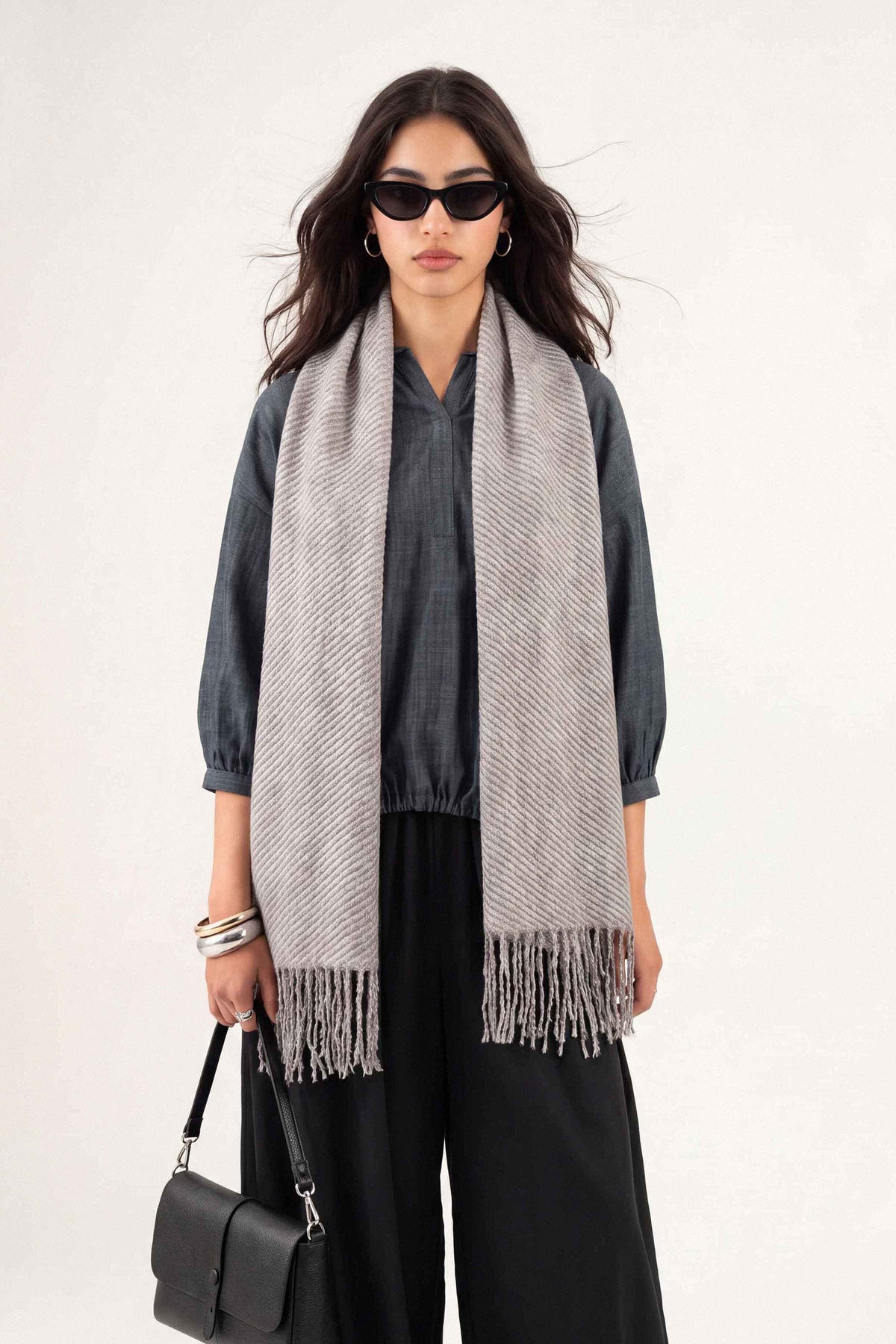 Khaki Women Shawl-1720532130 for Women - Shawl Collection | Nishat | Shop Online