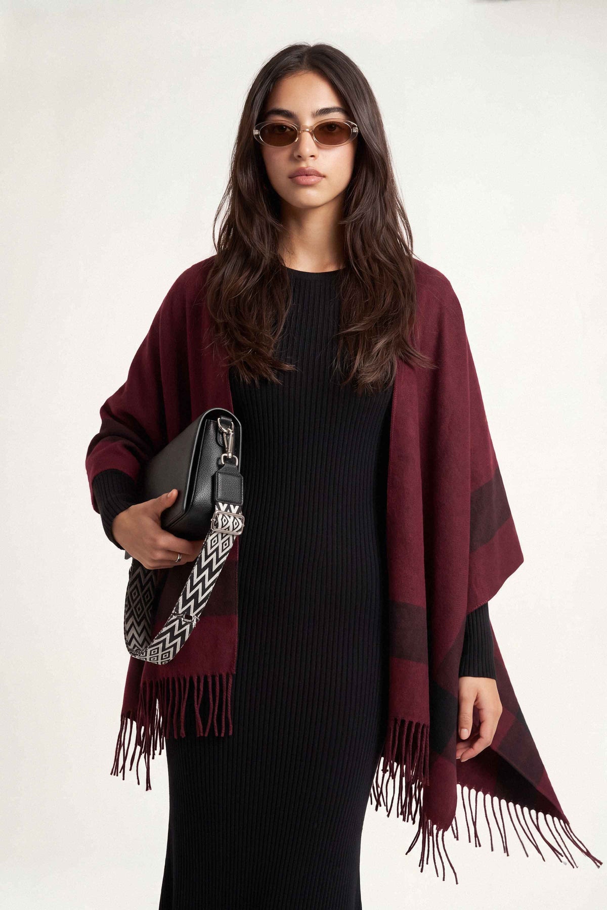 Maroon Cape Shawl-1721252122 for Women - Cape Shawl Collection | Nishat | Shop Online