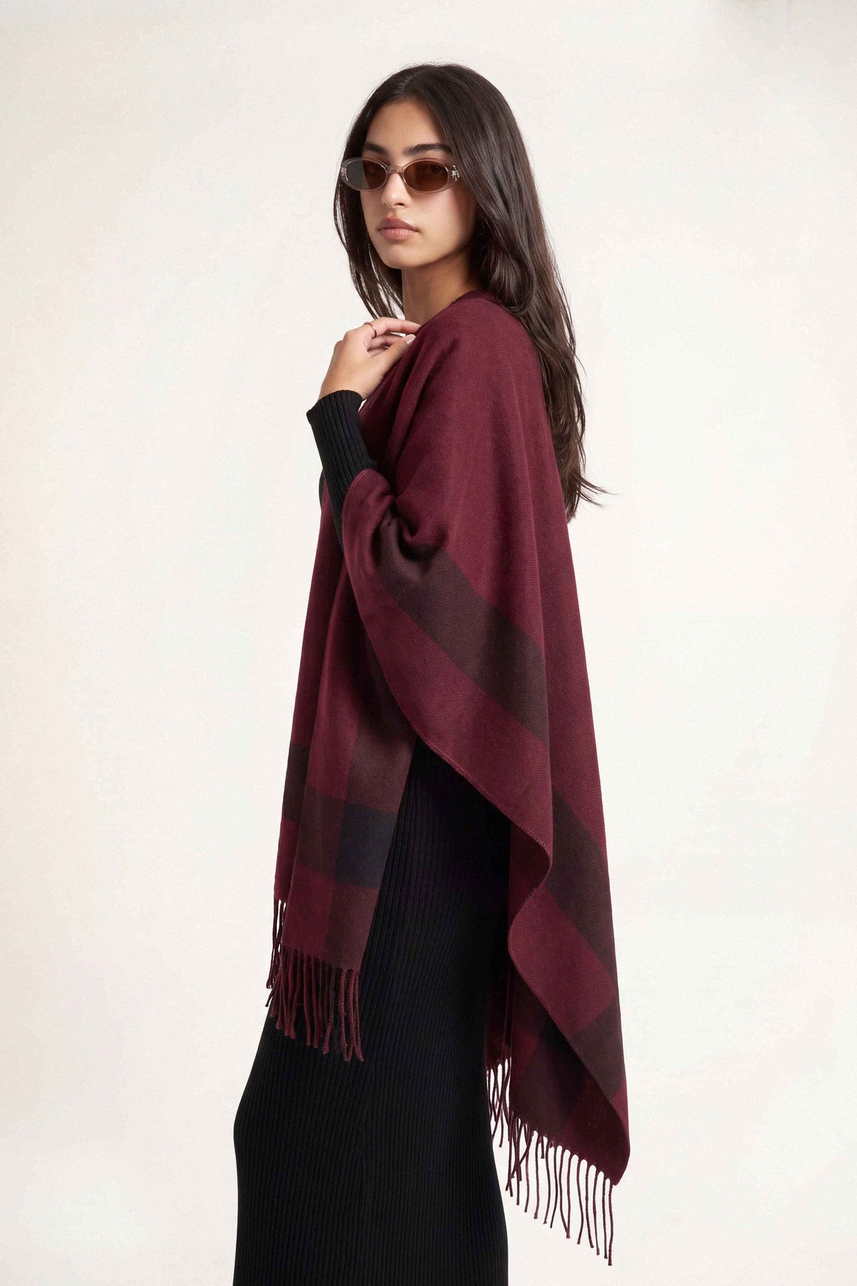Maroon Cape Shawl-1721252122 for Women - Cape Shawl Collection | Nishat | Shop Online
