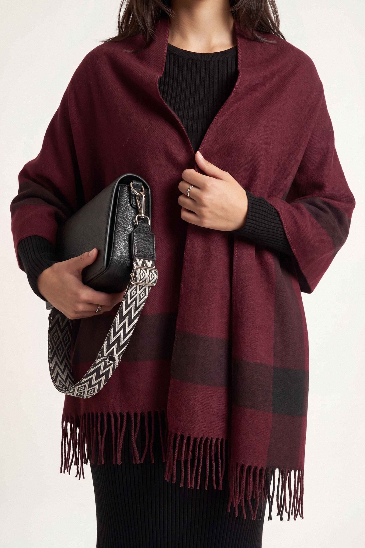 Maroon Cape Shawl-1721252122 for Women - Cape Shawl Collection | Nishat | Shop Online