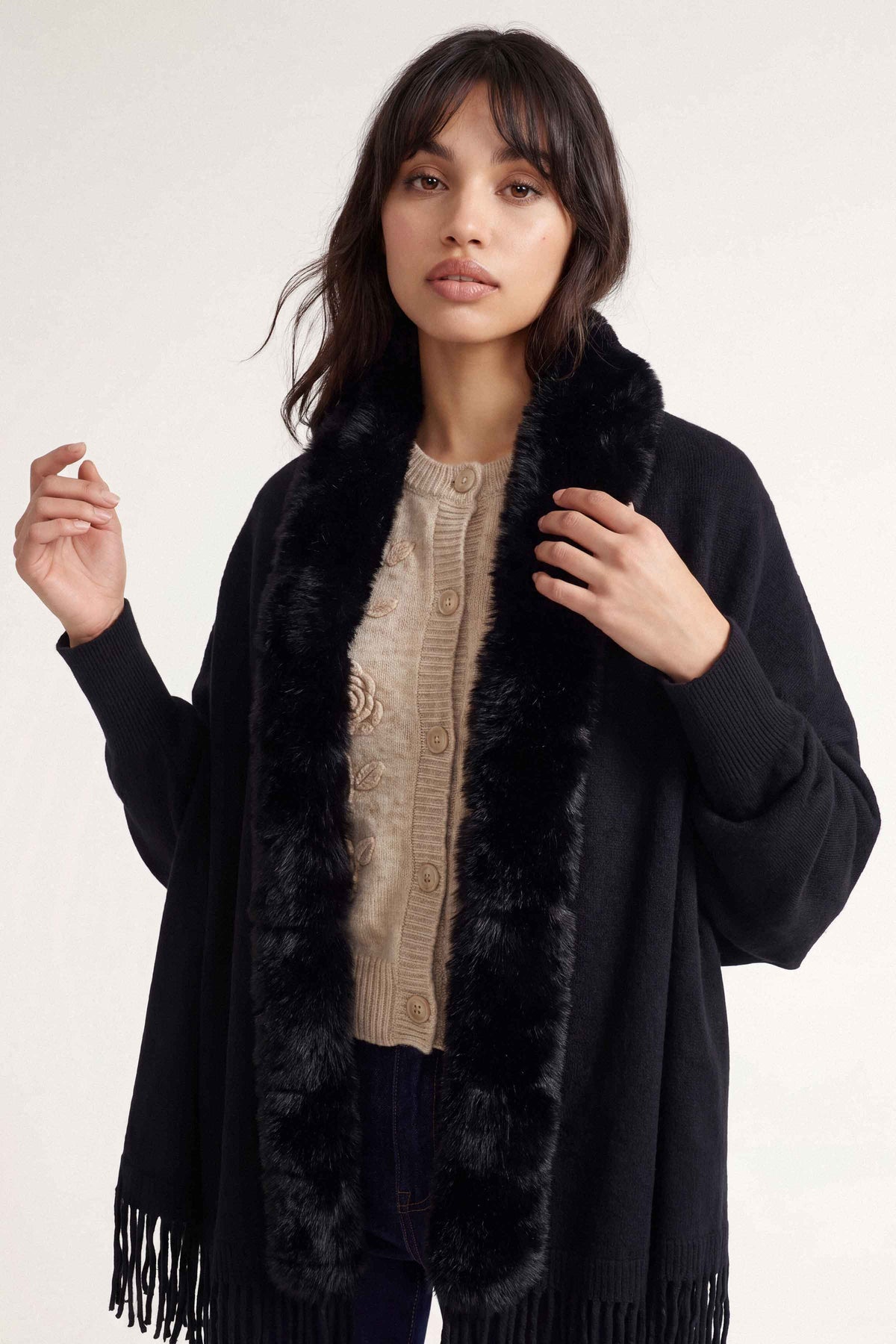 Black Cape Shawl-1721272103 for Women - Cape Shawl Collection | Nishat | Shop Online
