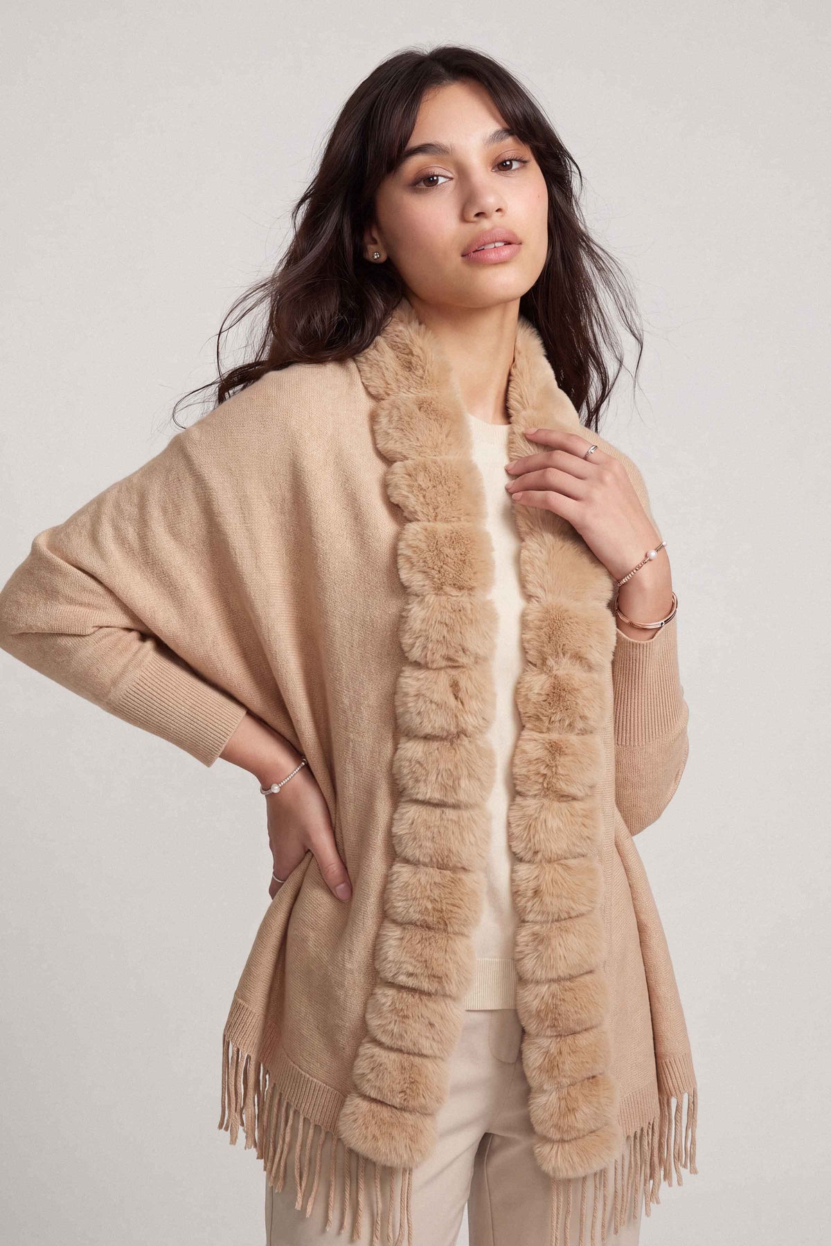 Beige Cape Shawl-1721272118 for Women - Cape Shawl Collection | Nishat | Shop Online