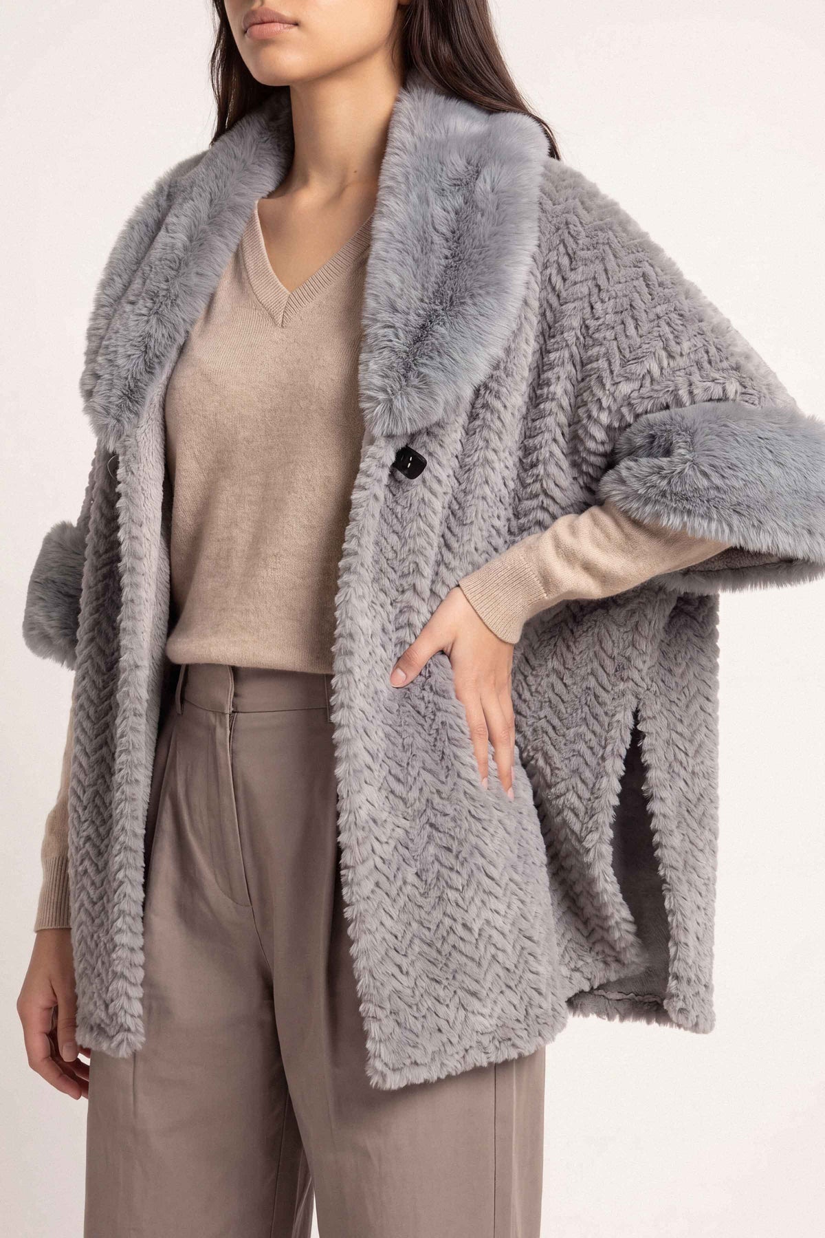 Grey Cape Shawl-1721312111 for Women - Cape Shawl Collection | Nishat | Shop Online