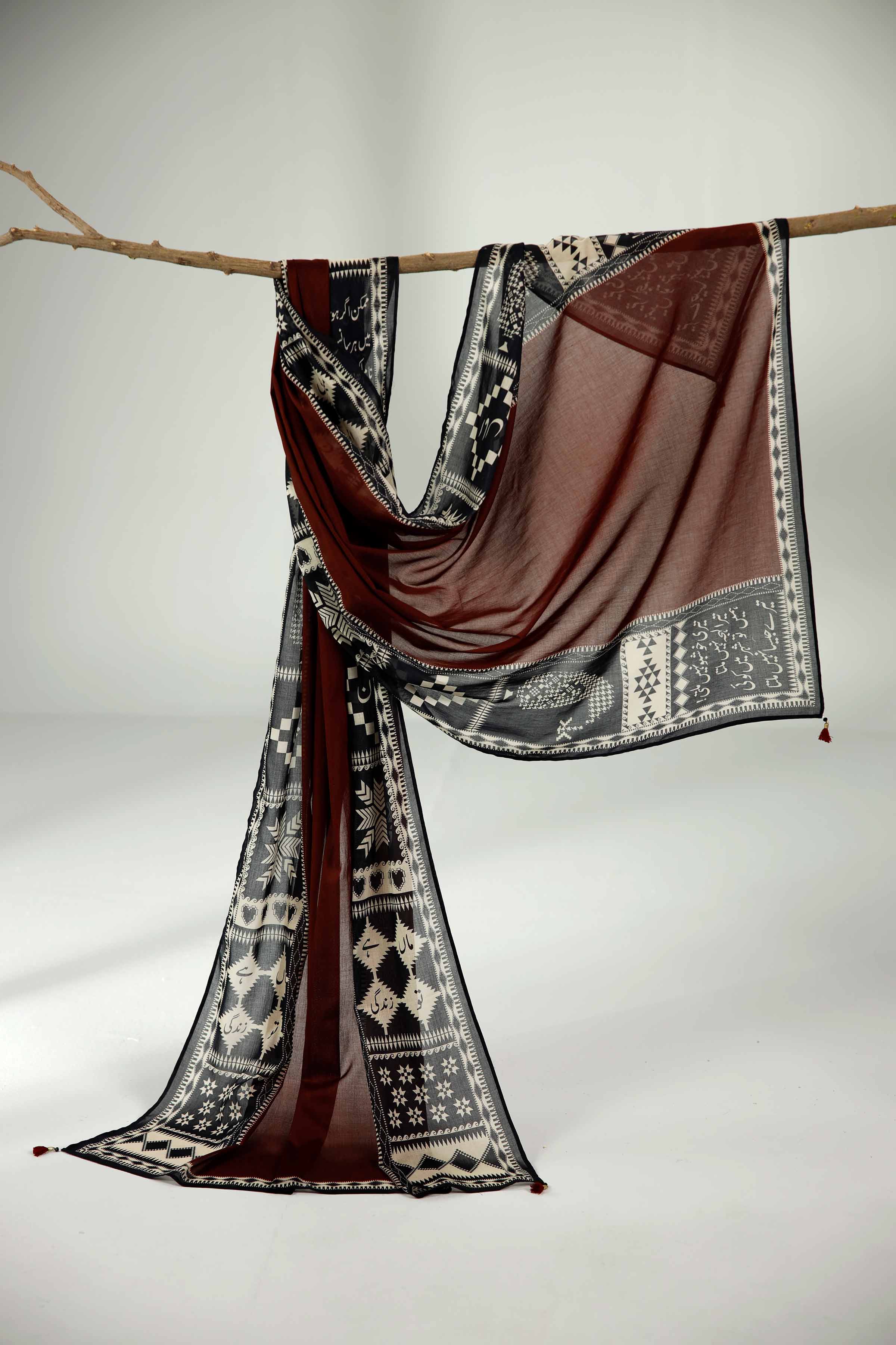 Maroon Dupatta-1834482122