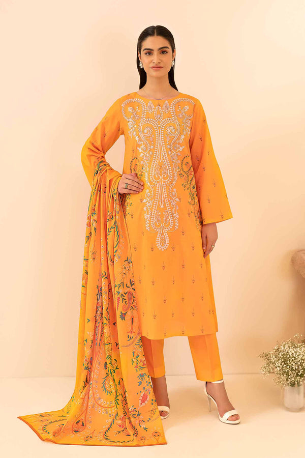 3 Piece - Digital Printed Embroidered Suit - 42401045